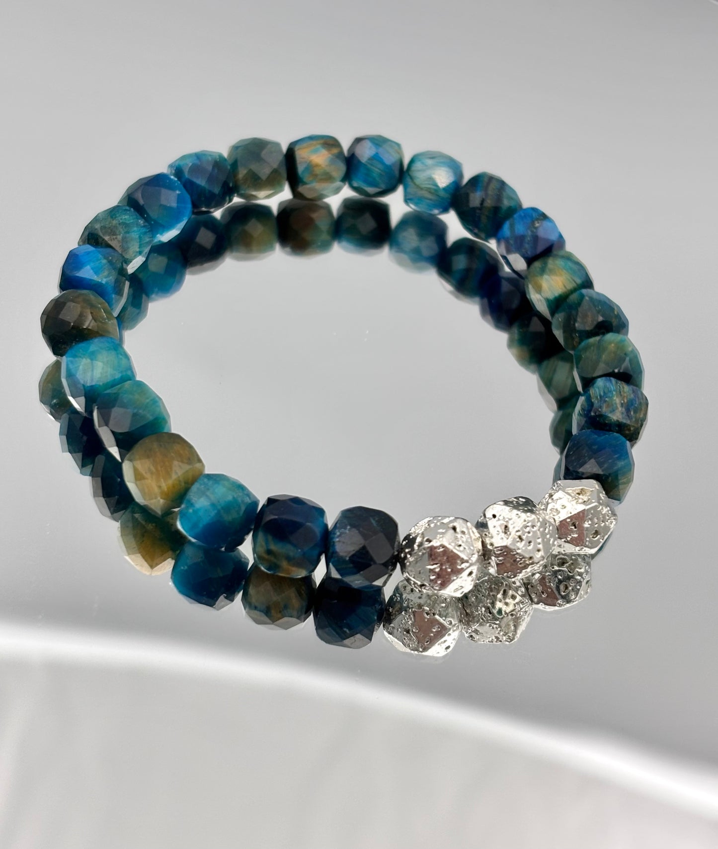 Blue Tiger’s Eye beaded bracelet