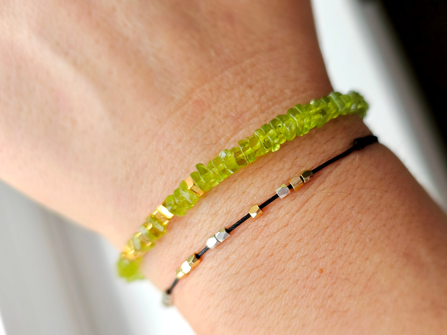 Peridot beaded bracelet