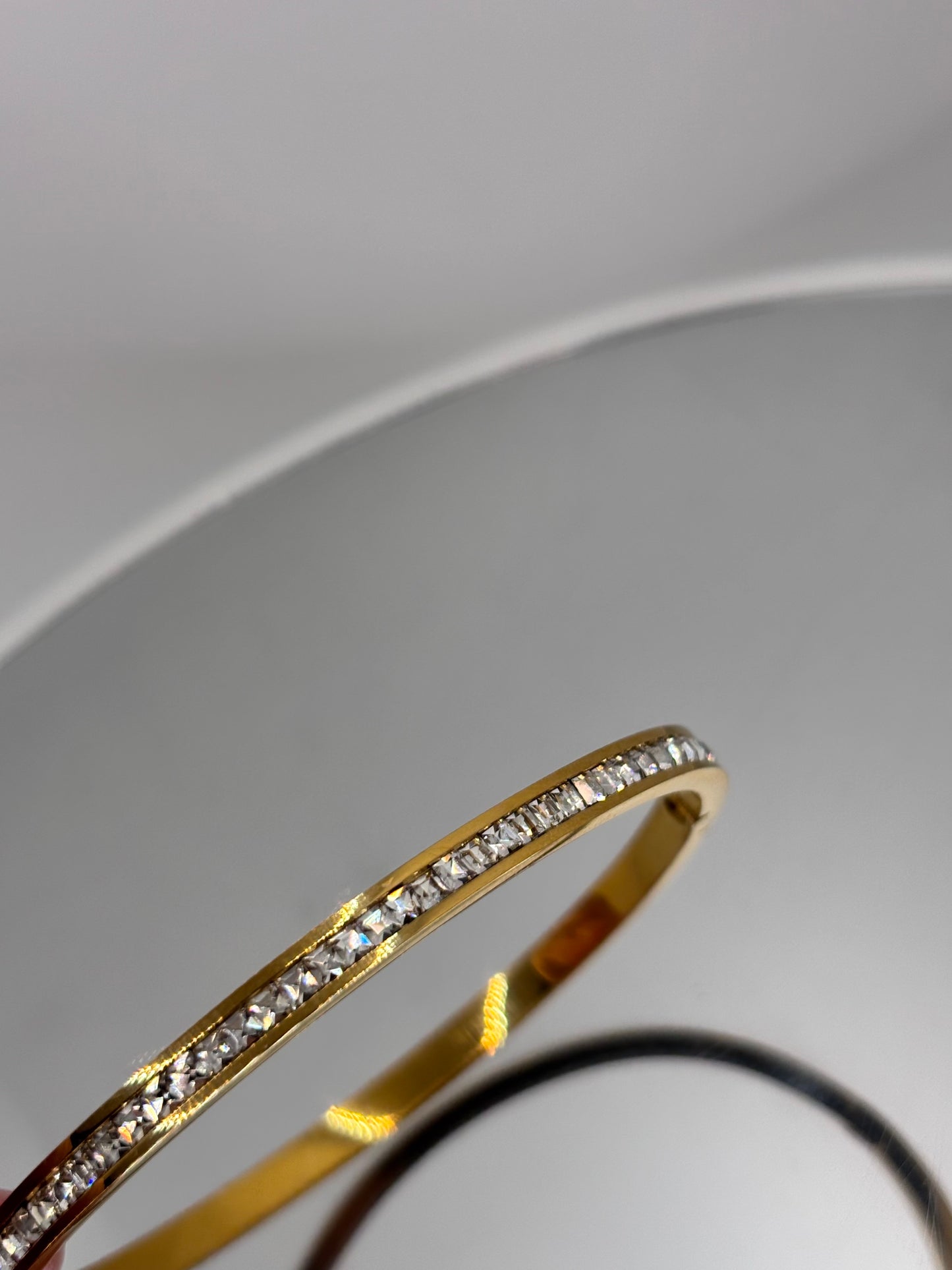 Crystals Gold Bangle Bracelet