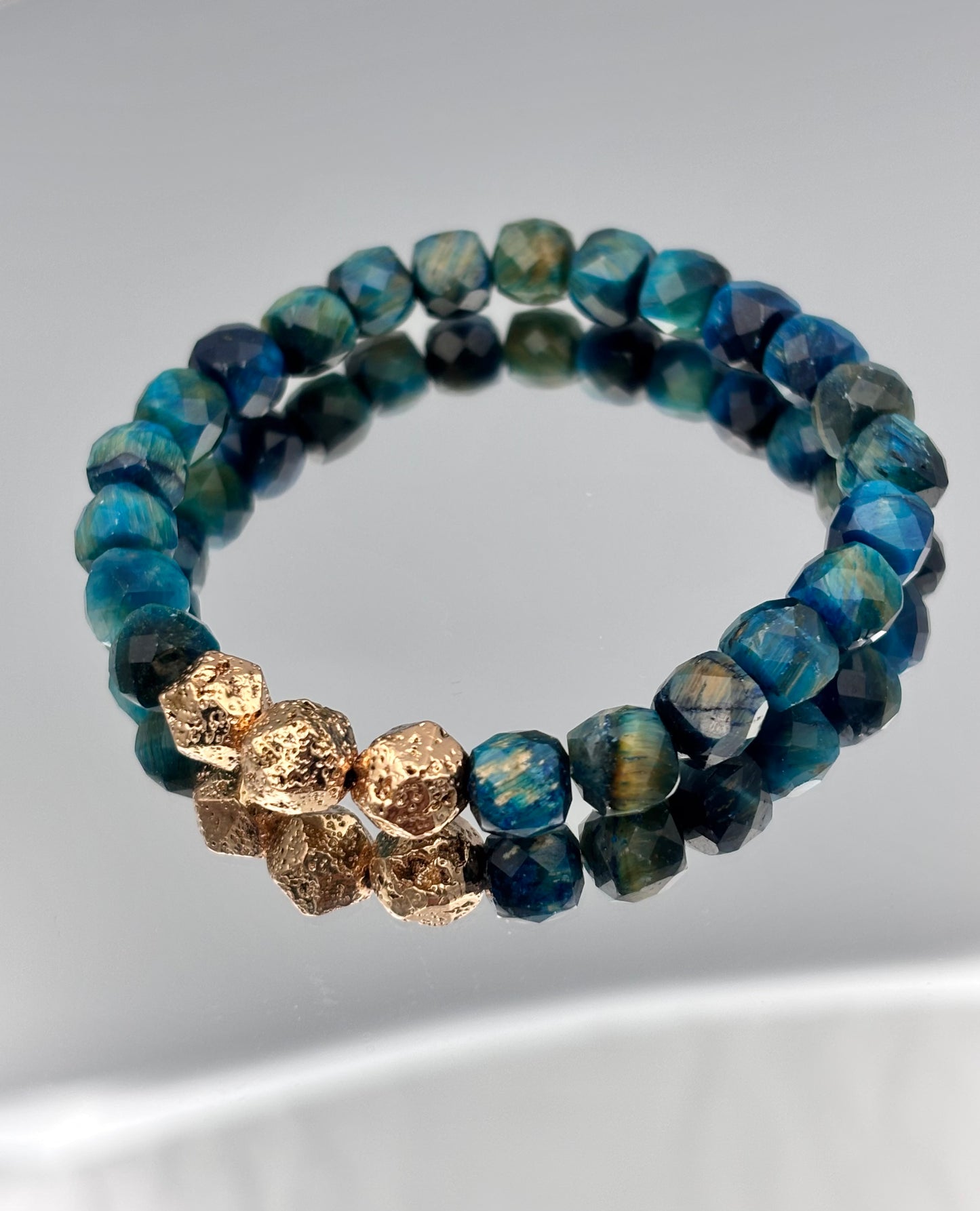 Blue Tiger’s Eye beaded bracelet