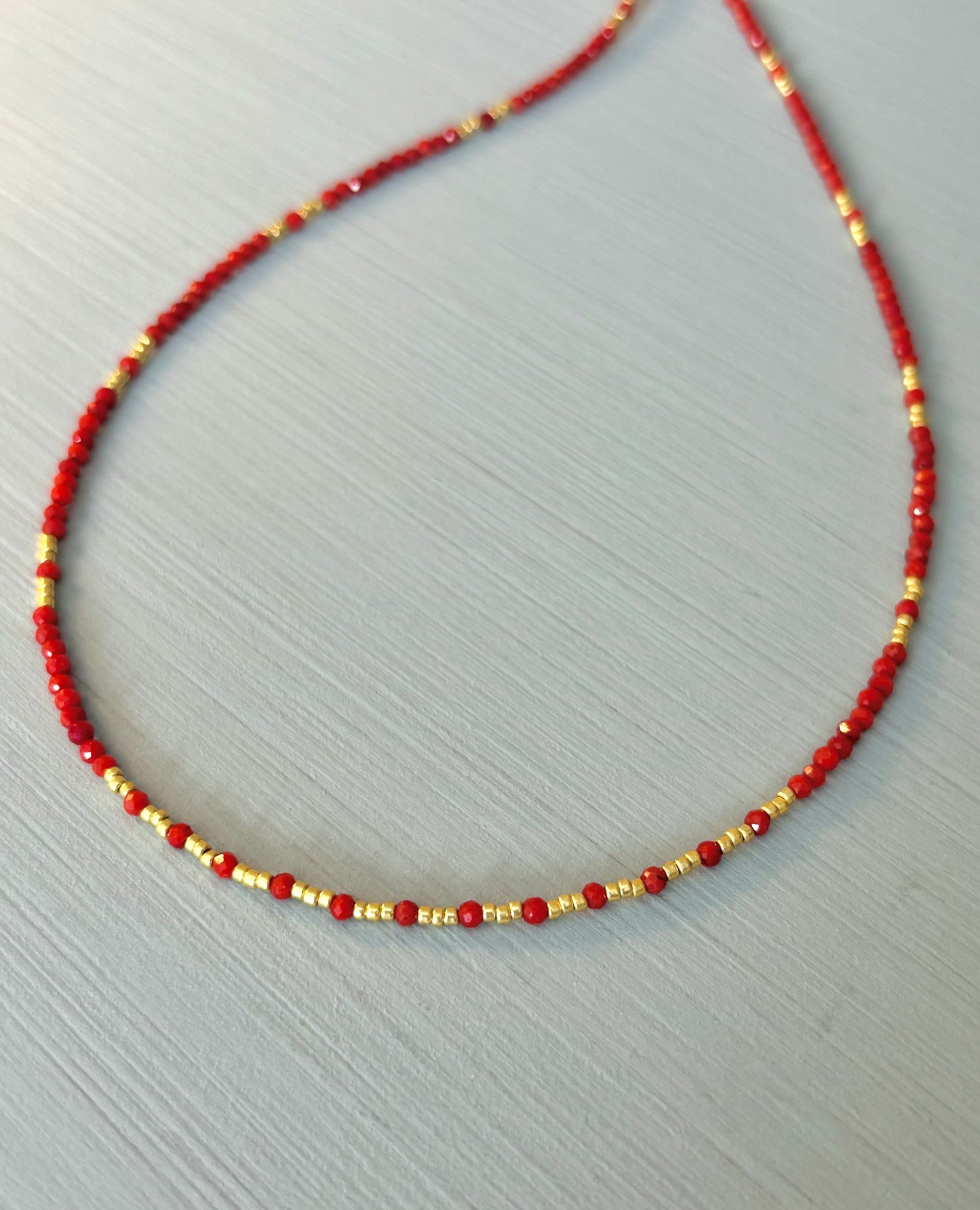 Dainty Red Bamboo Coral Necklace