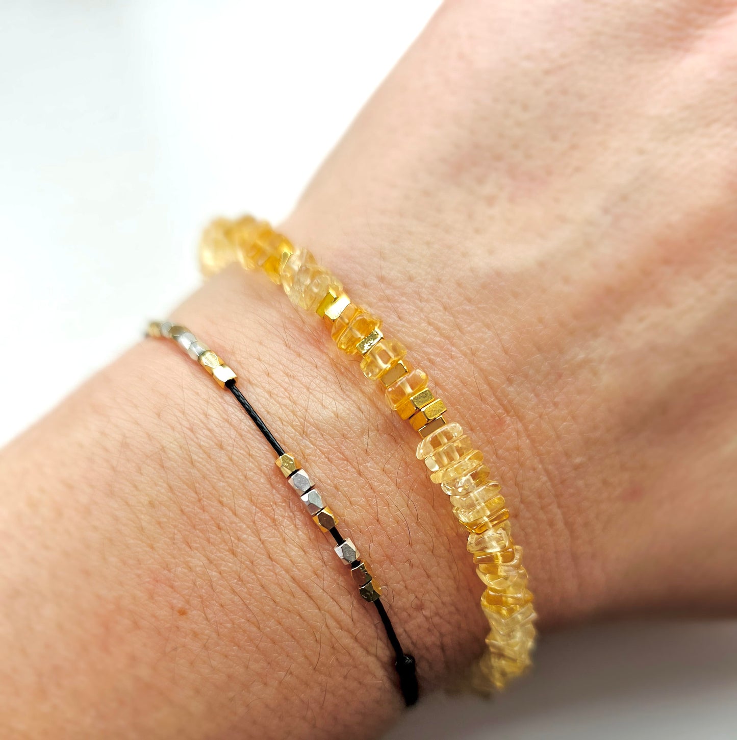 Citrine beaded bracelet