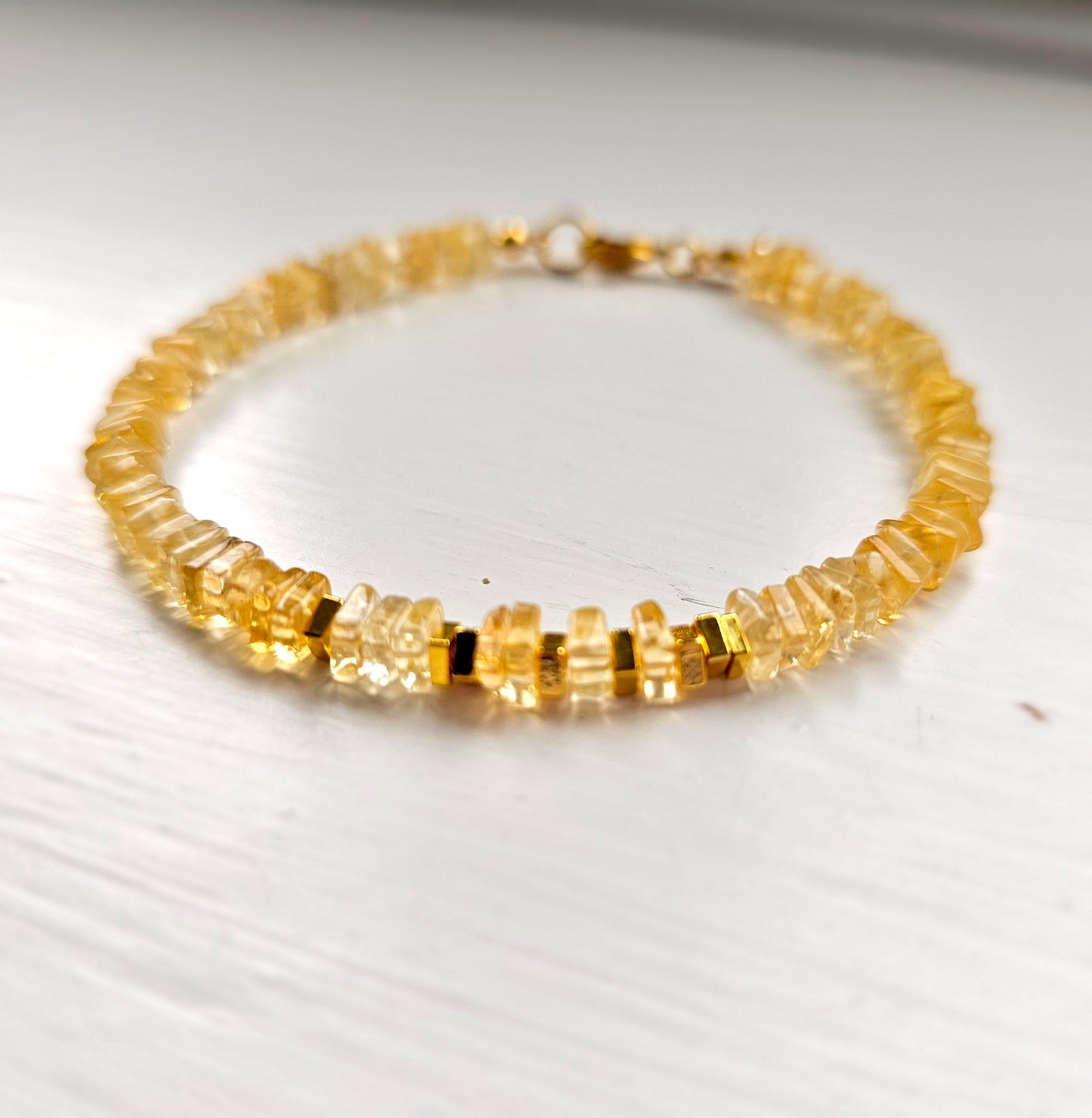 Citrine beaded bracelet