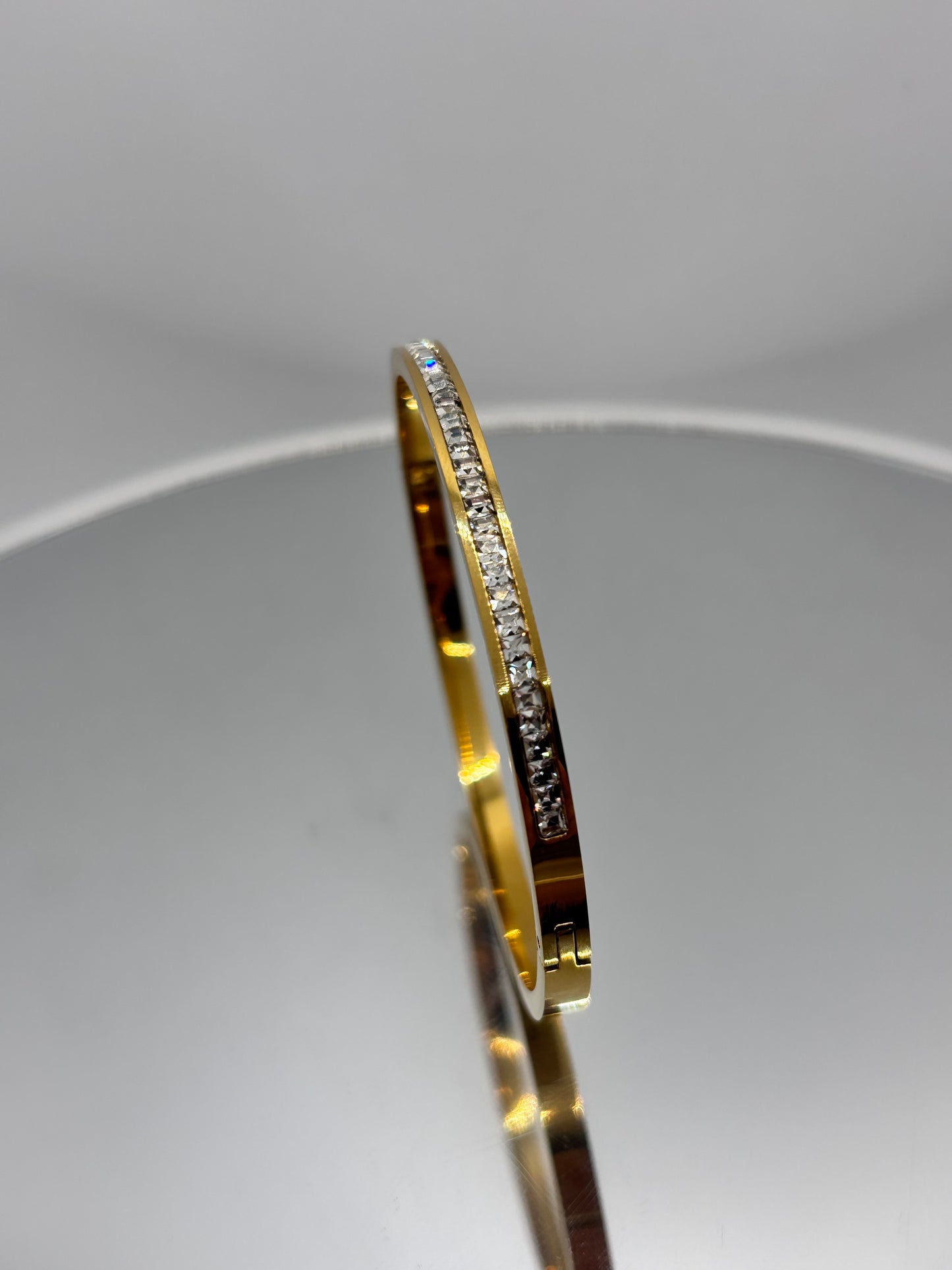 Crystals Gold Bangle Bracelet