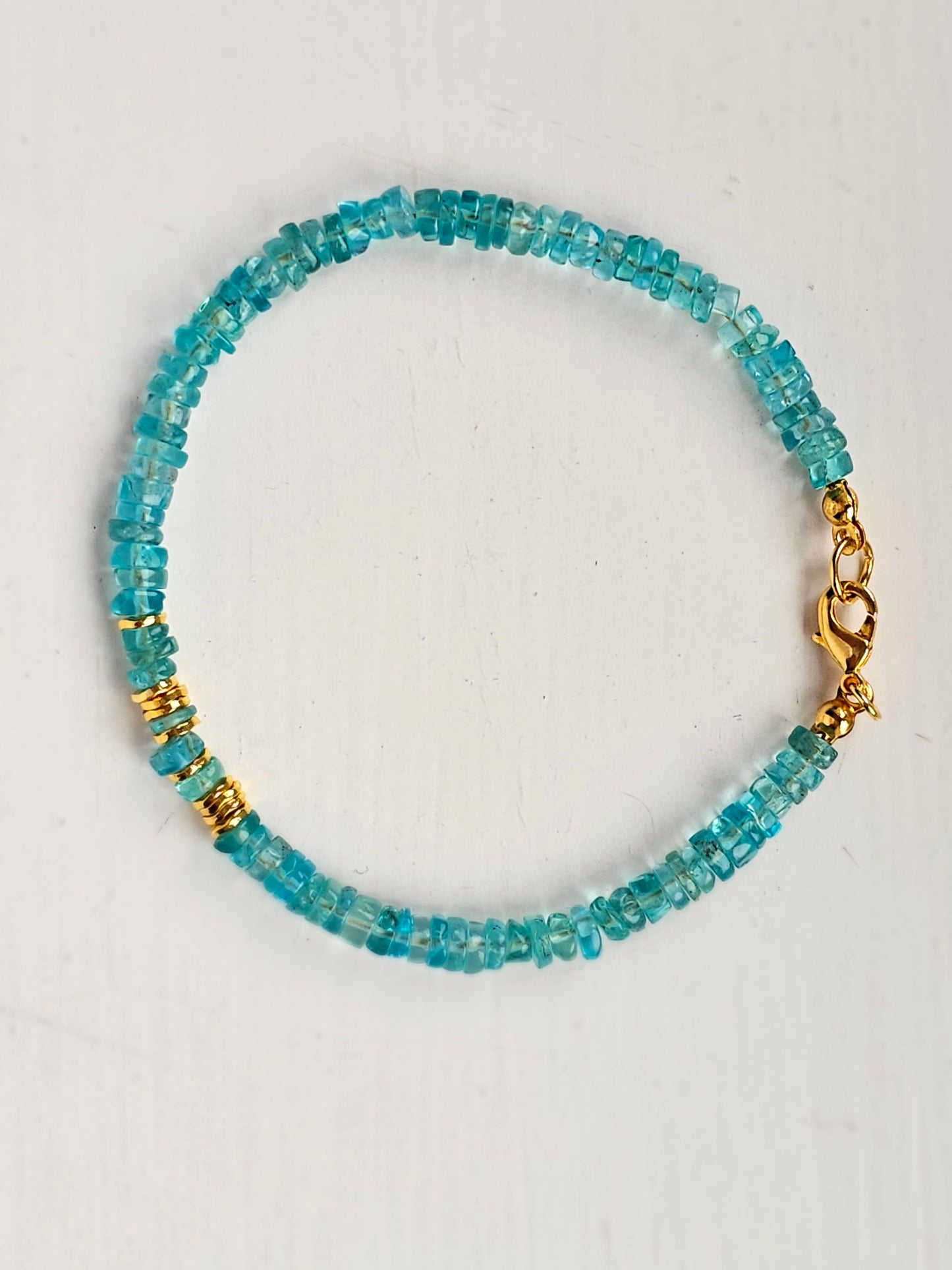 Raw Apatite beaded bracelet