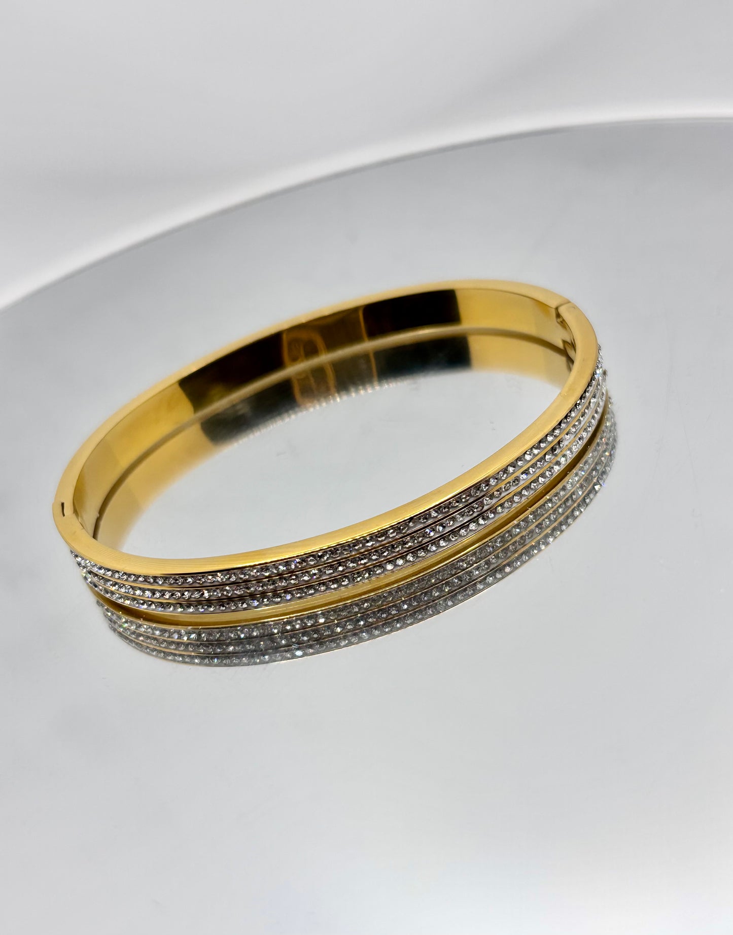 Micro Pave Gold Bangle Bracelet