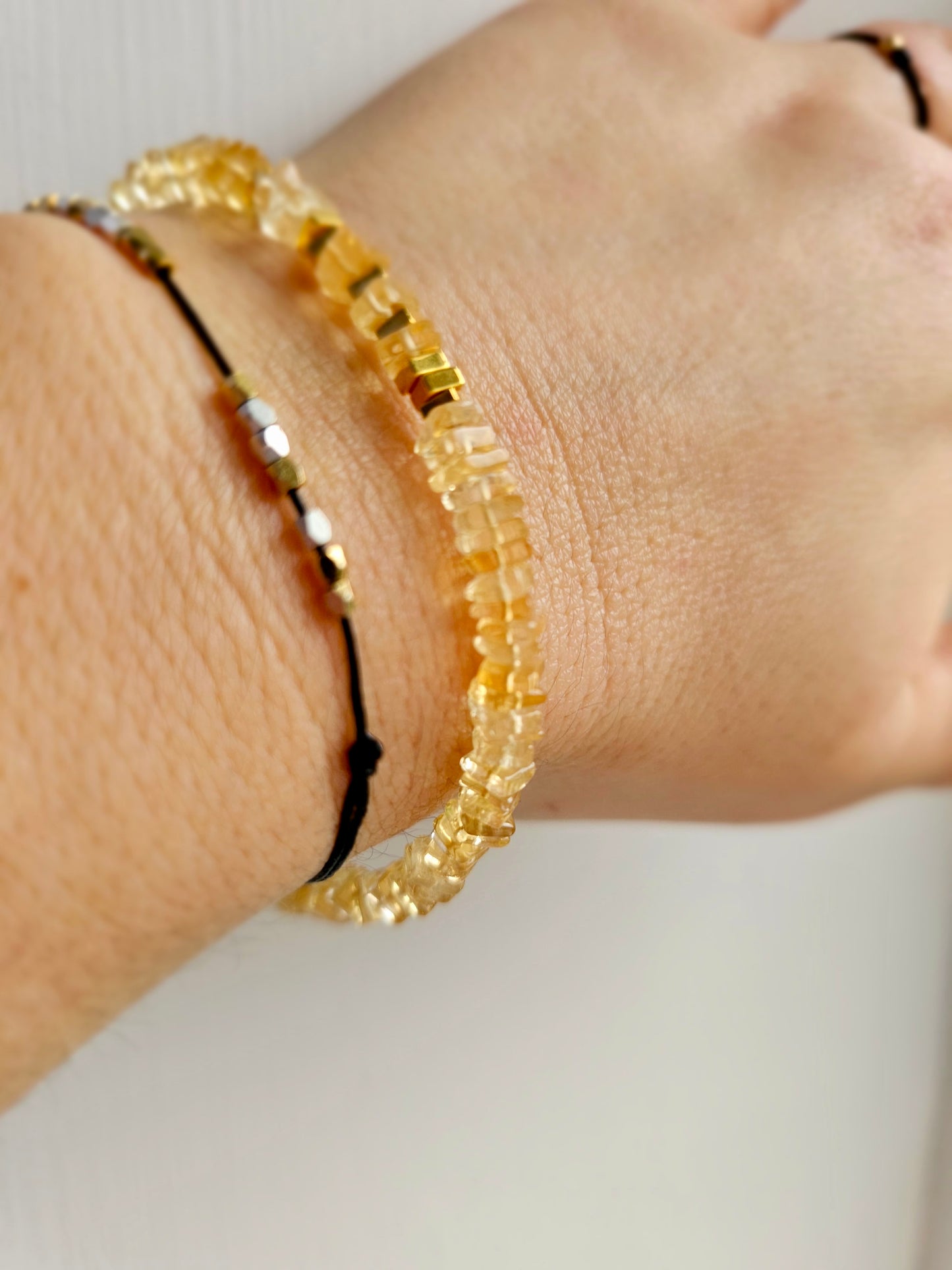 Citrine beaded bracelet