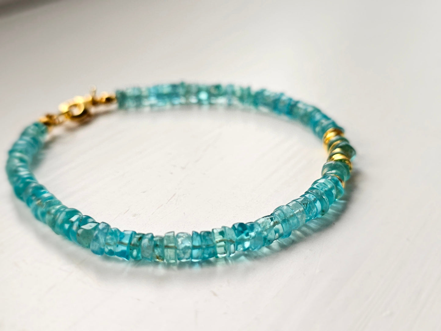 Raw Apatite beaded bracelet