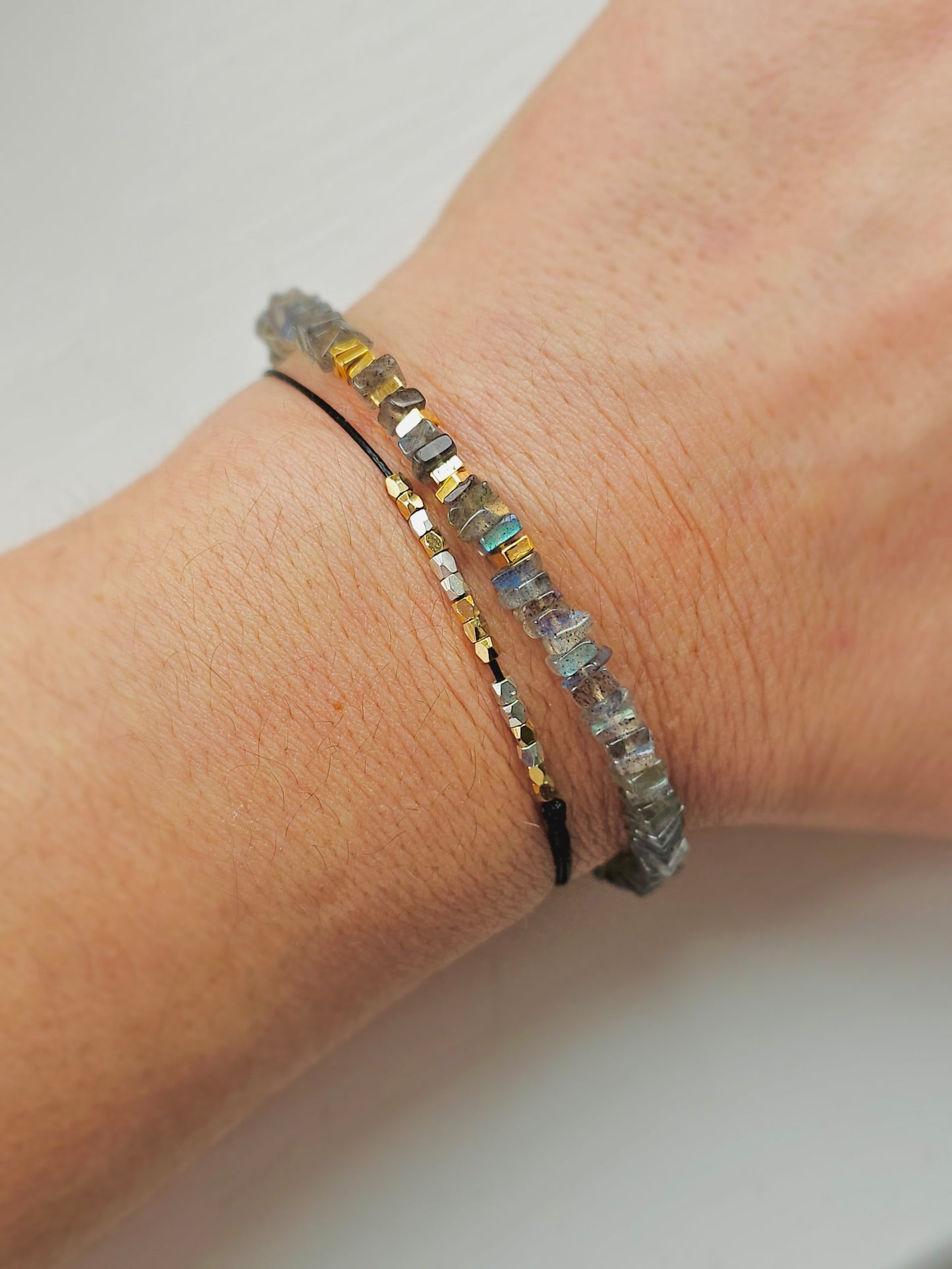 Flashy Labradorite beaded bracelet