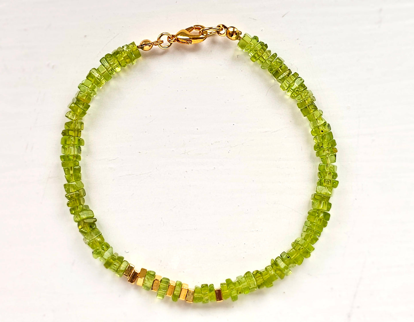 Peridot beaded bracelet