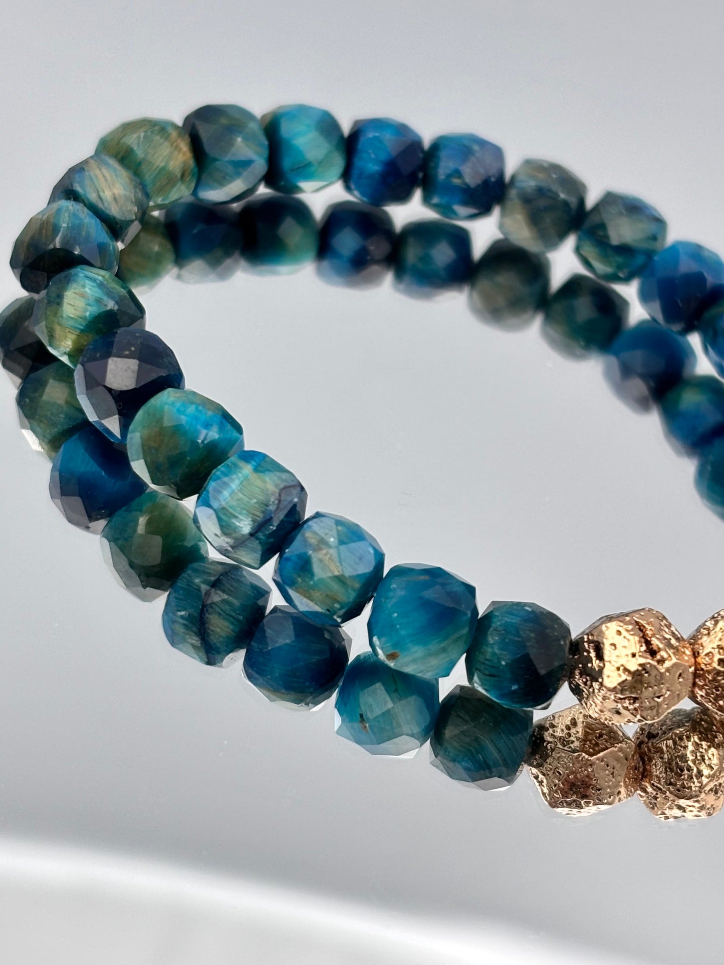 Blue Tiger’s Eye beaded bracelet