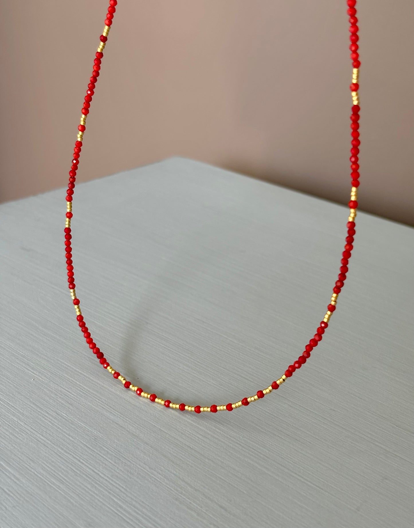 Dainty Red Bamboo Coral Necklace