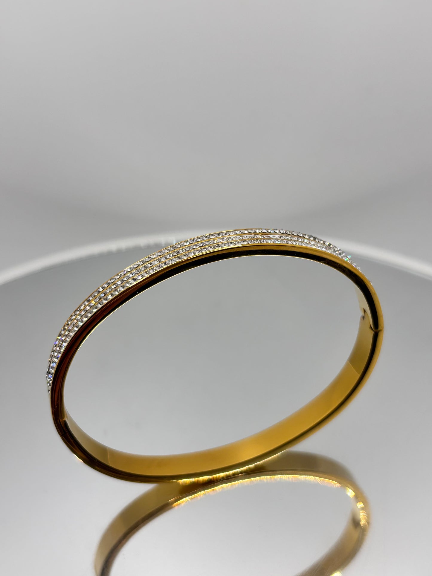 Micro Pave Gold Bangle Bracelet