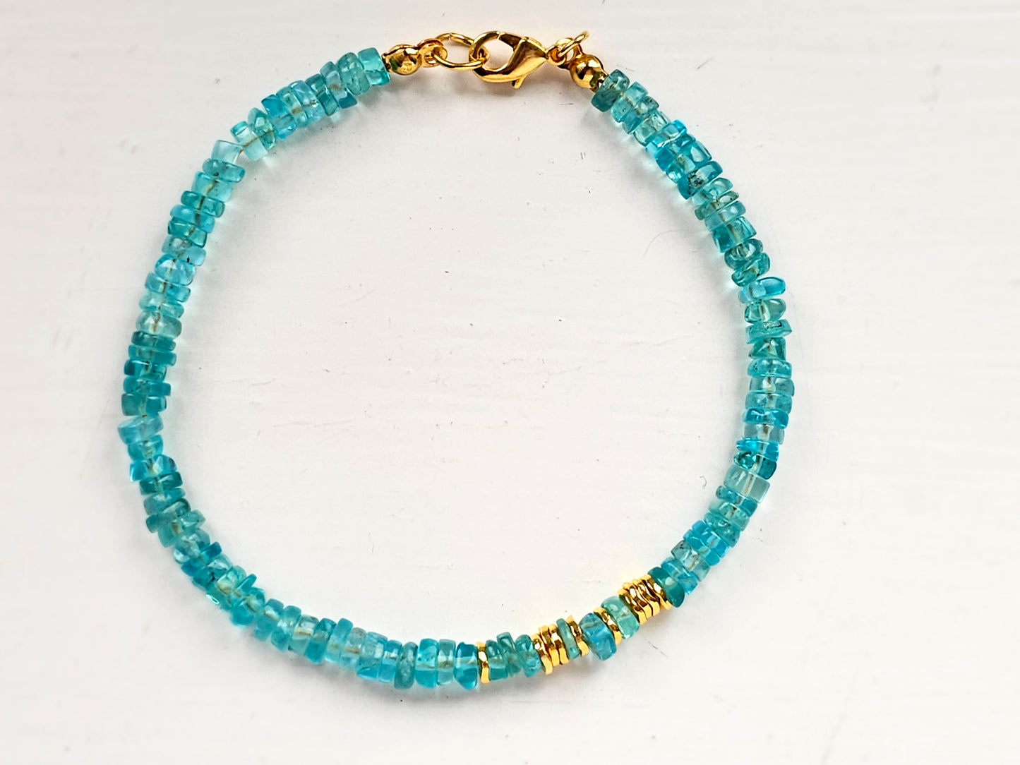 Raw Apatite beaded bracelet