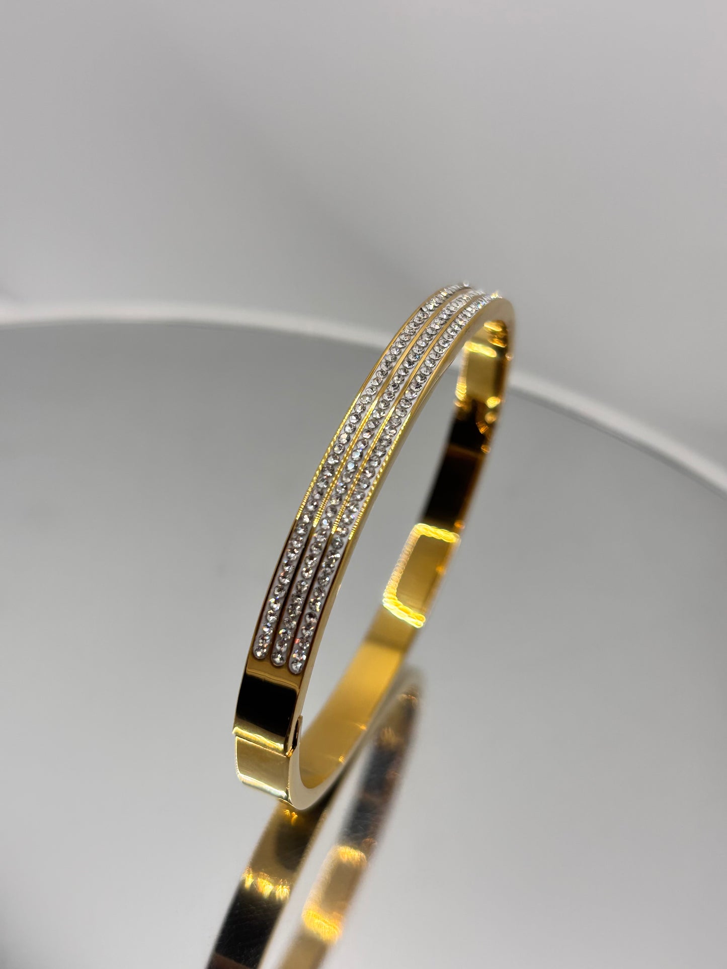 Micro Pave Gold Bangle Bracelet