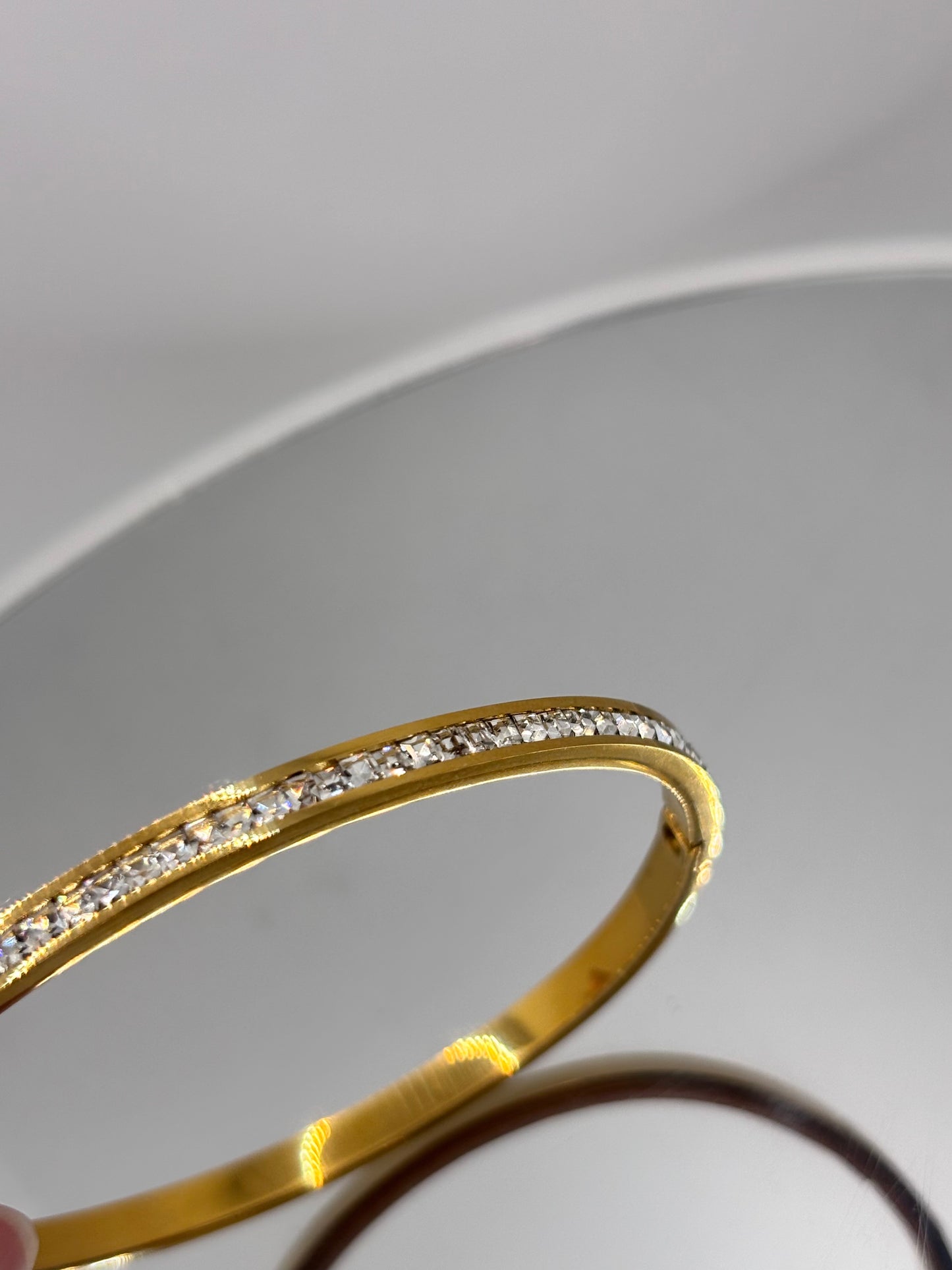 Crystals Gold Bangle Bracelet