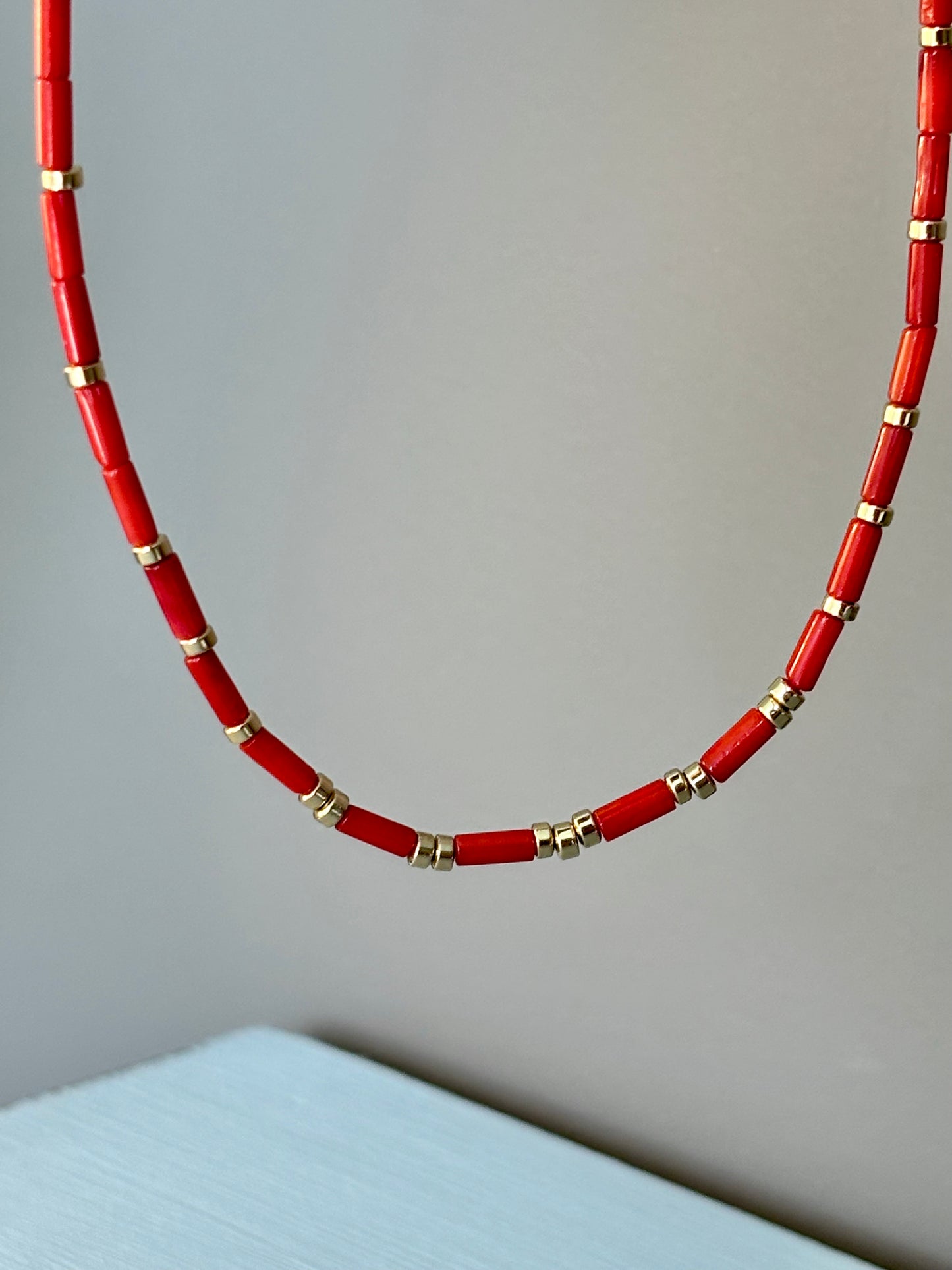 Timeless Red Bamboo Coral Necklace