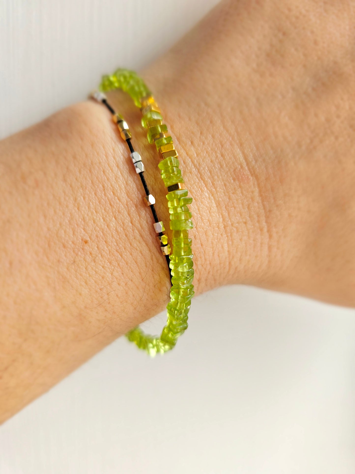 Peridot beaded bracelet