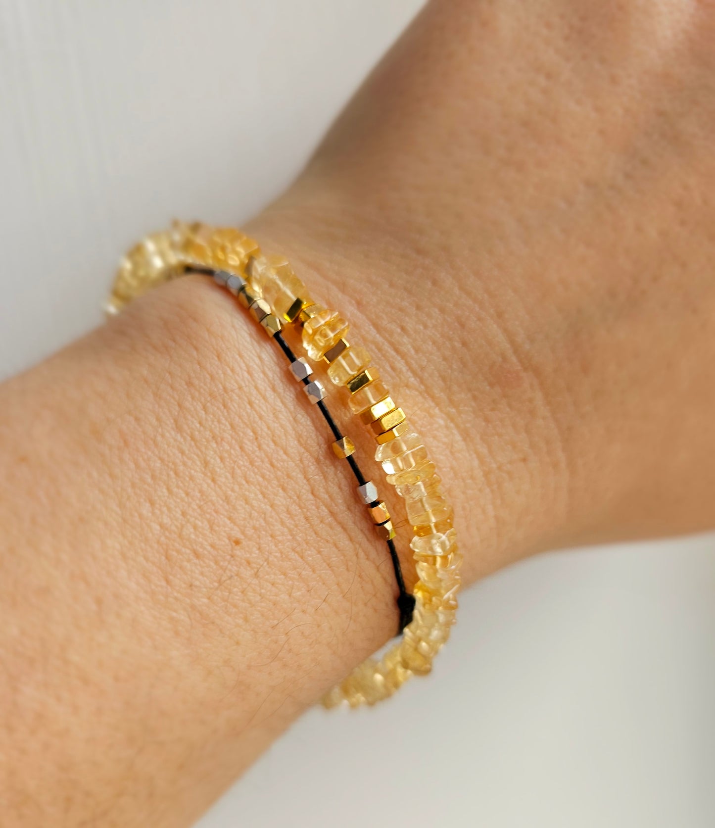 Citrine beaded bracelet