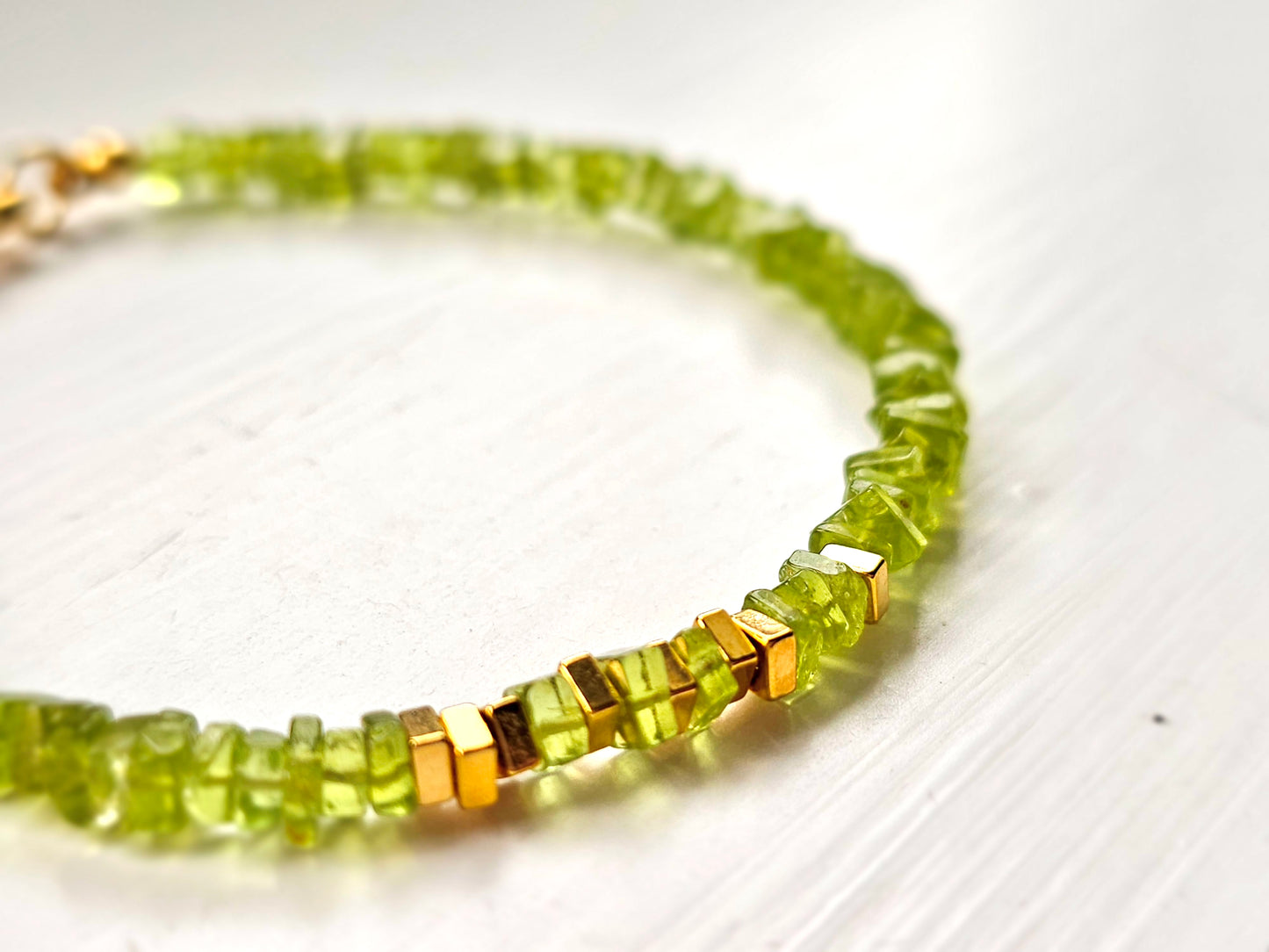 Peridot beaded bracelet