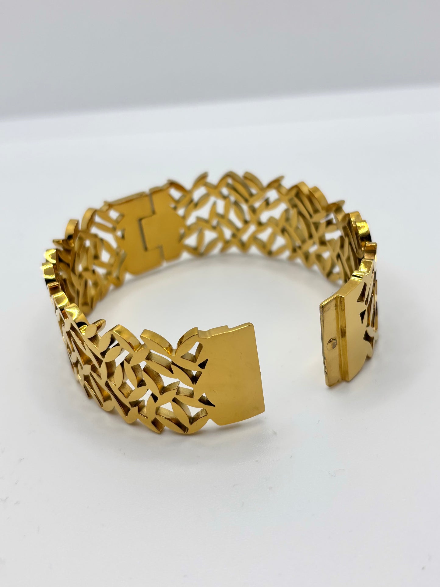 Wide Gold Bangle Bracelet