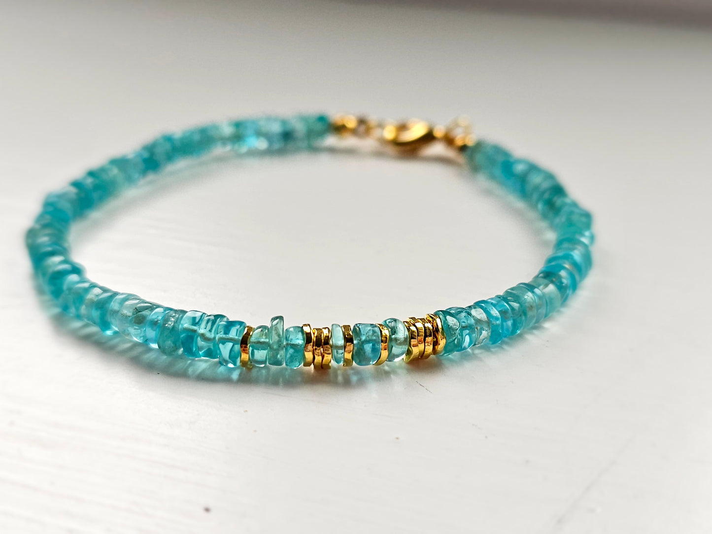 Raw Apatite beaded bracelet