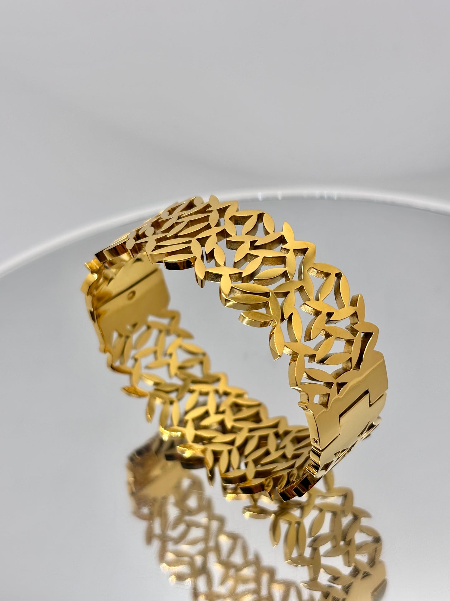 Wide Gold Bangle Bracelet