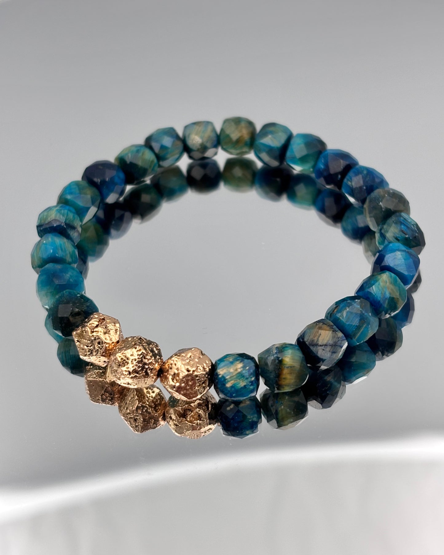 Blue Tiger’s Eye beaded bracelet