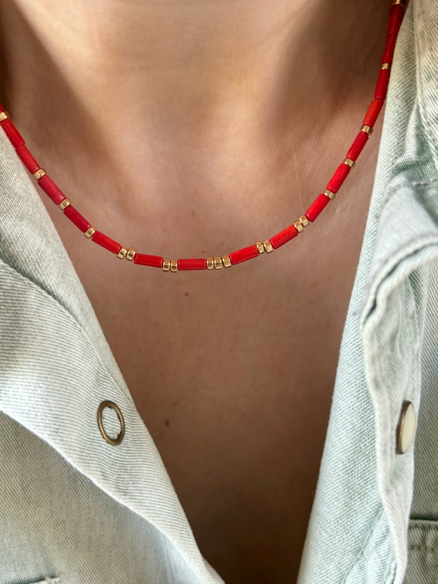 Timeless Red Bamboo Coral Necklace