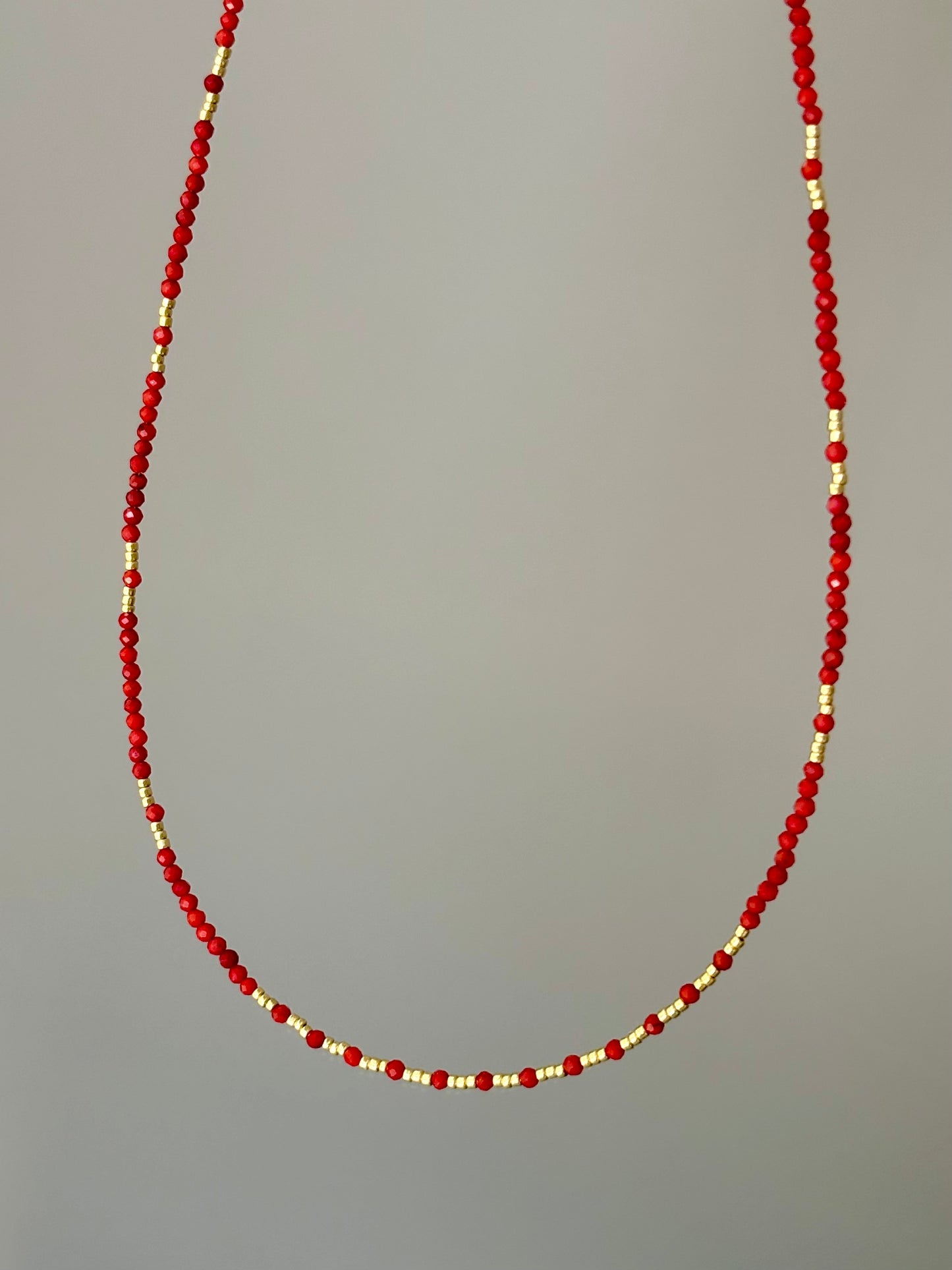 Dainty Red Bamboo Coral Necklace