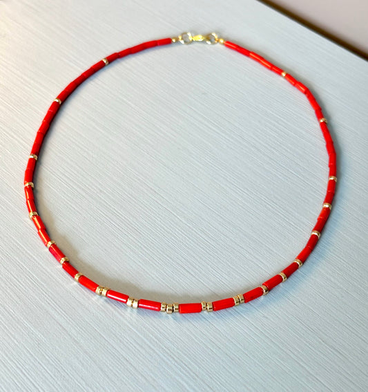 Timeless Red Bamboo Coral Necklace