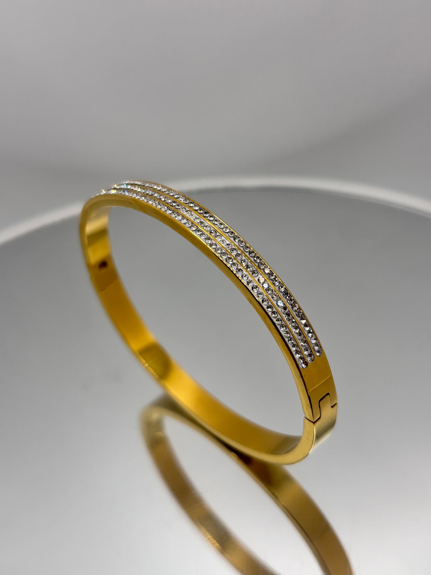 Micro Pave Gold Bangle Bracelet