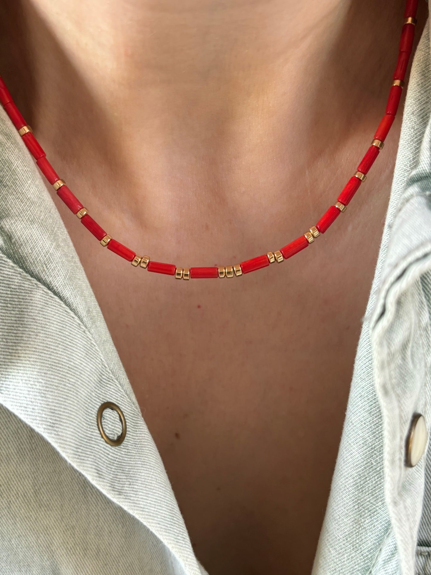 Timeless Red Bamboo Coral Necklace