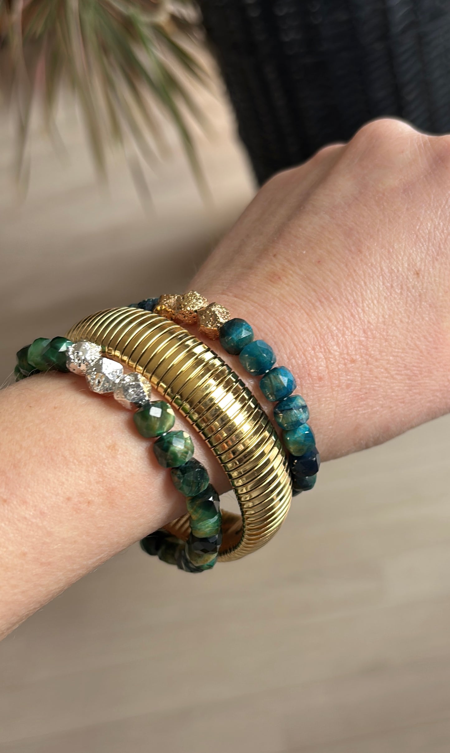 Blue Tiger’s Eye beaded bracelet