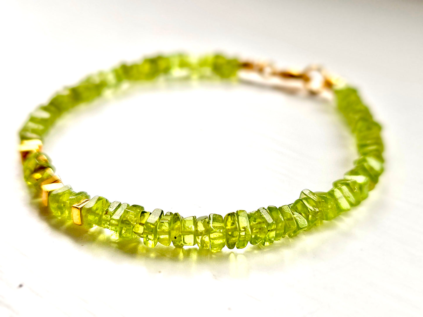 Peridot beaded bracelet