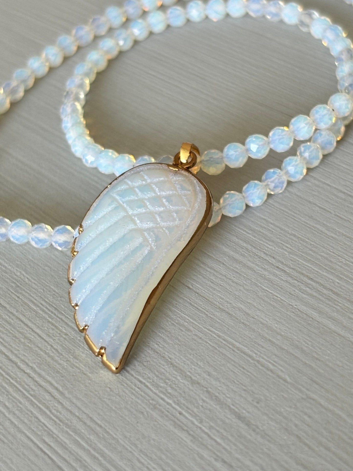 Angel Wings Opalite Necklace - Believe Jewellery