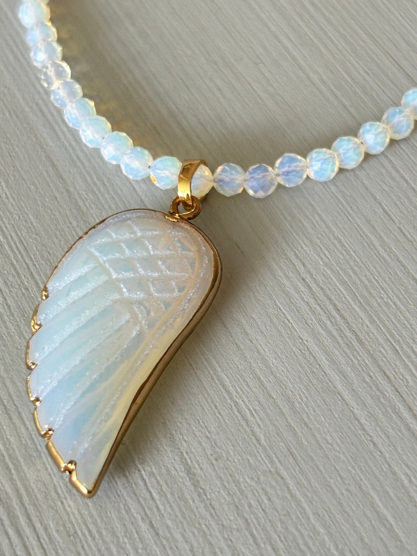 Angel Wings Opalite Necklace - Believe Jewellery