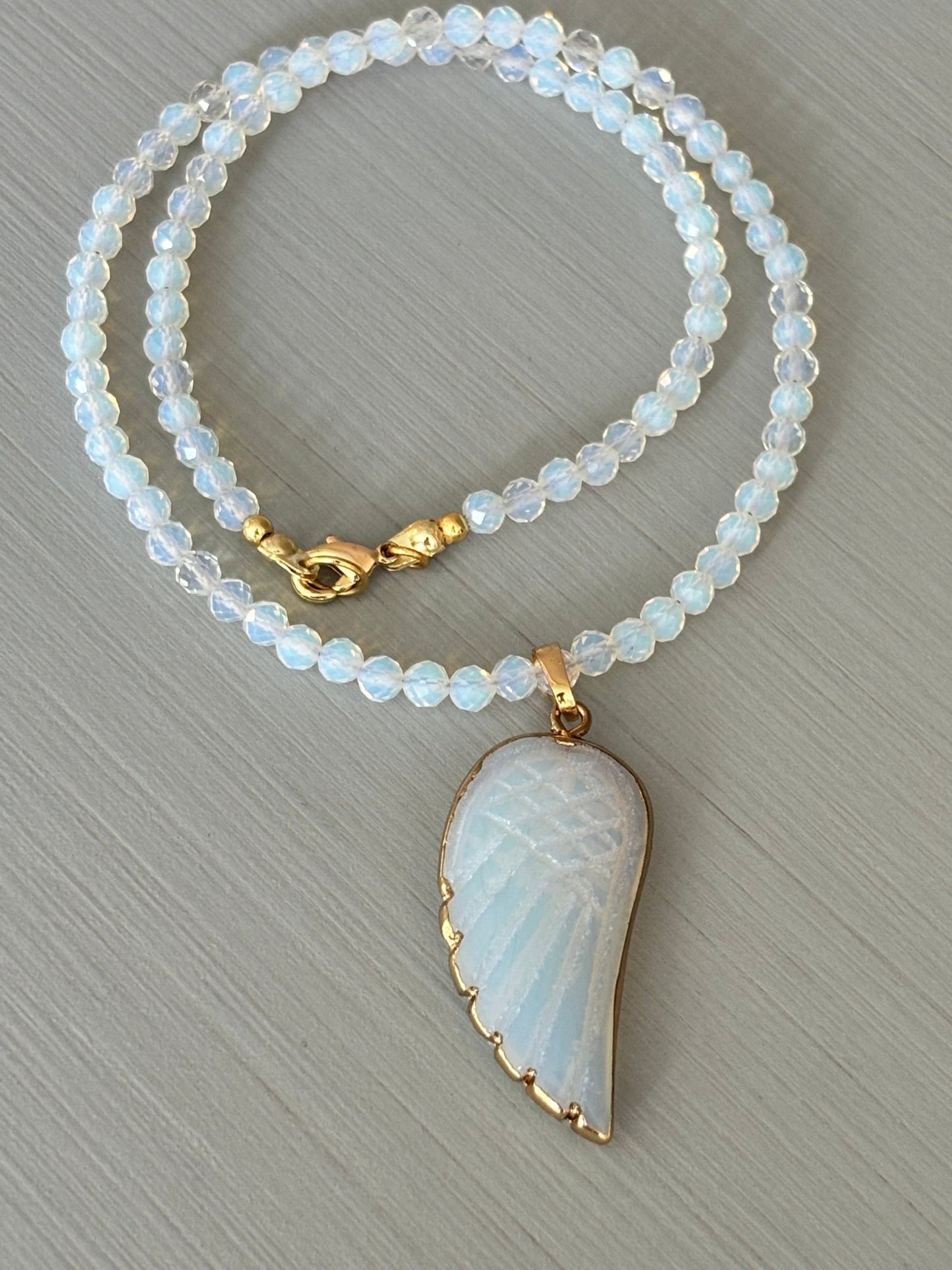 Angel Wings Opalite Necklace - Believe Jewellery