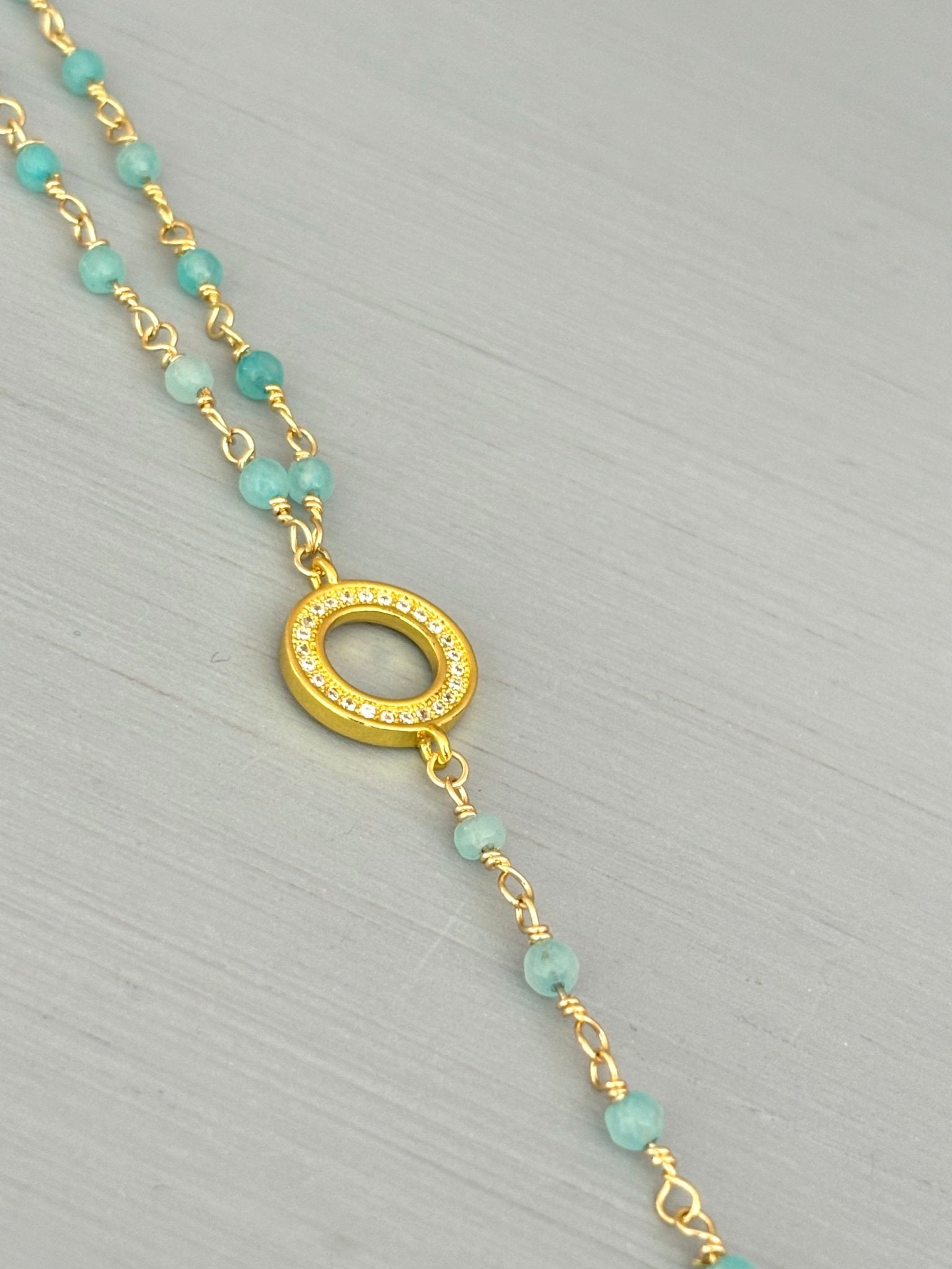 Believe Necklace - Dainty angelite beaded chain - Believe Jewellery