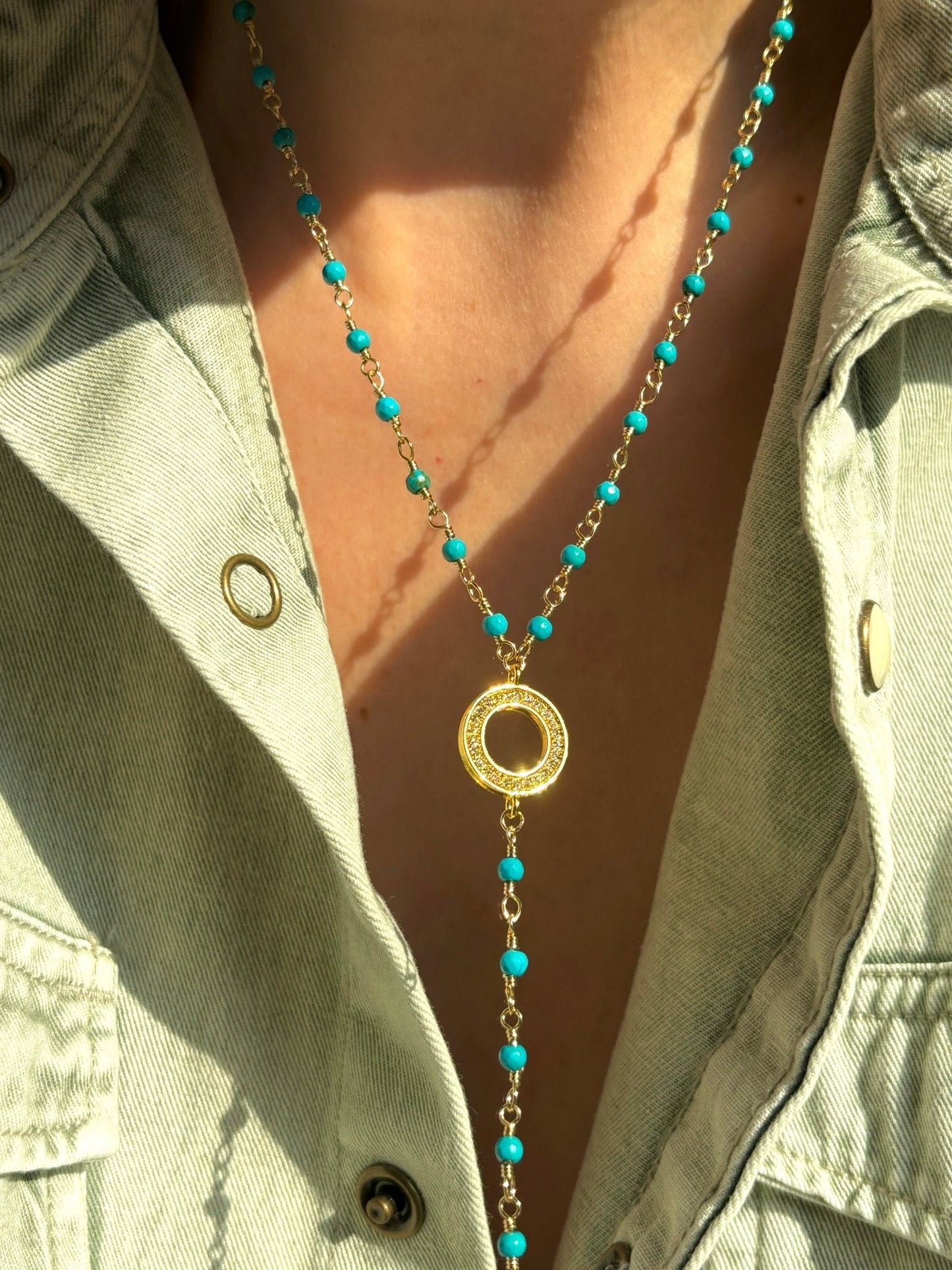 Believe Necklace - Dainty turquoise beaded chain - Believe Jewellery