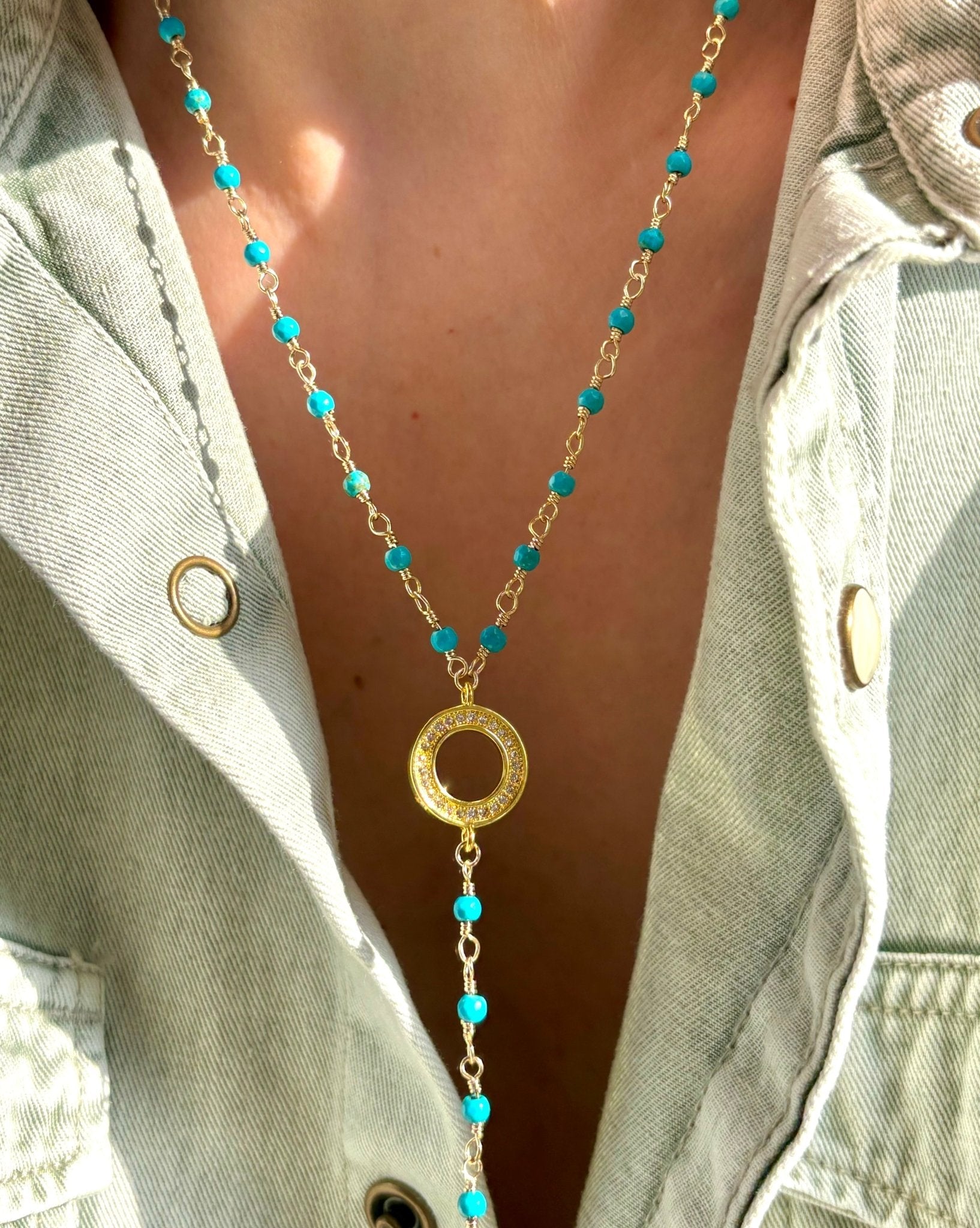 Believe Necklace - Dainty turquoise beaded chain - Believe Jewellery