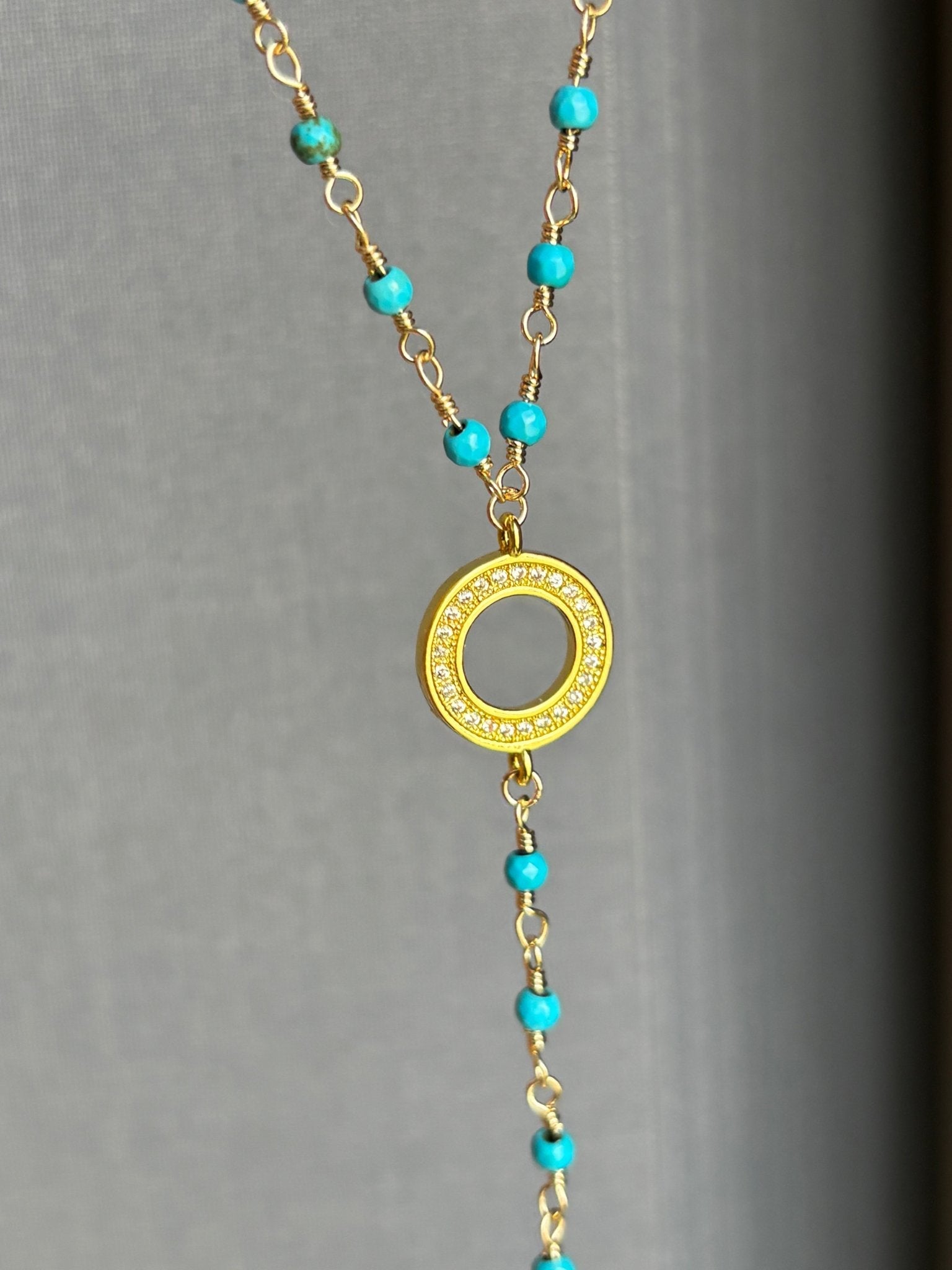 Believe Necklace - Dainty turquoise beaded chain - Believe Jewellery