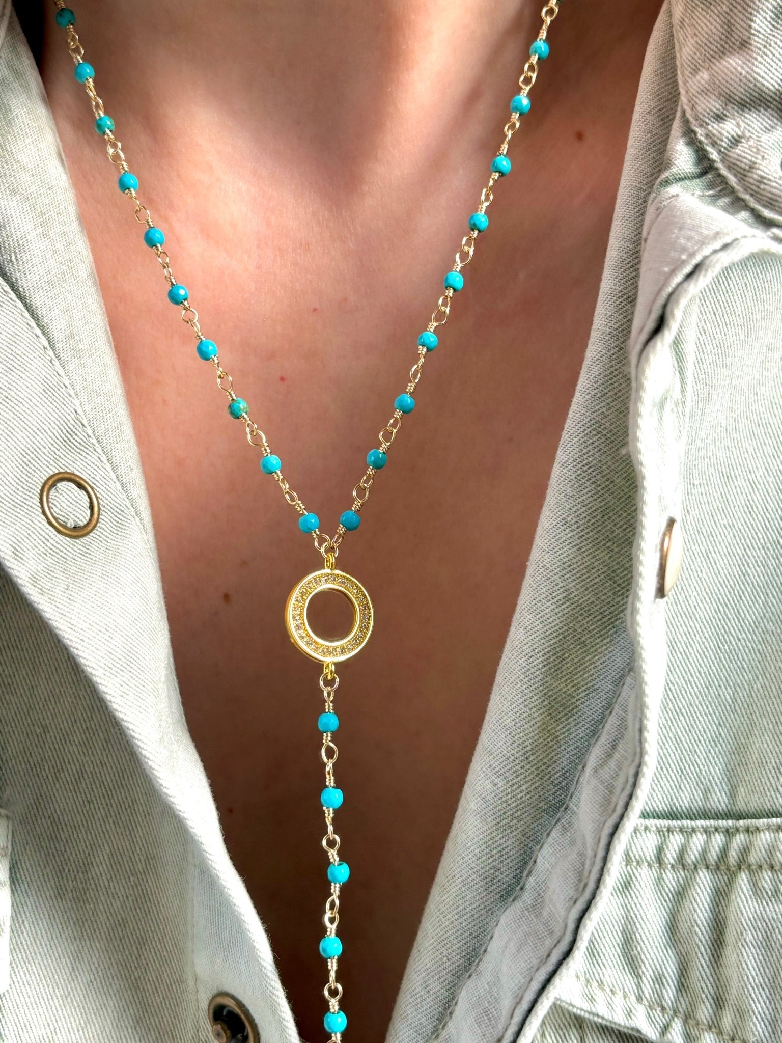 Believe Necklace - Dainty turquoise beaded chain - Believe Jewellery