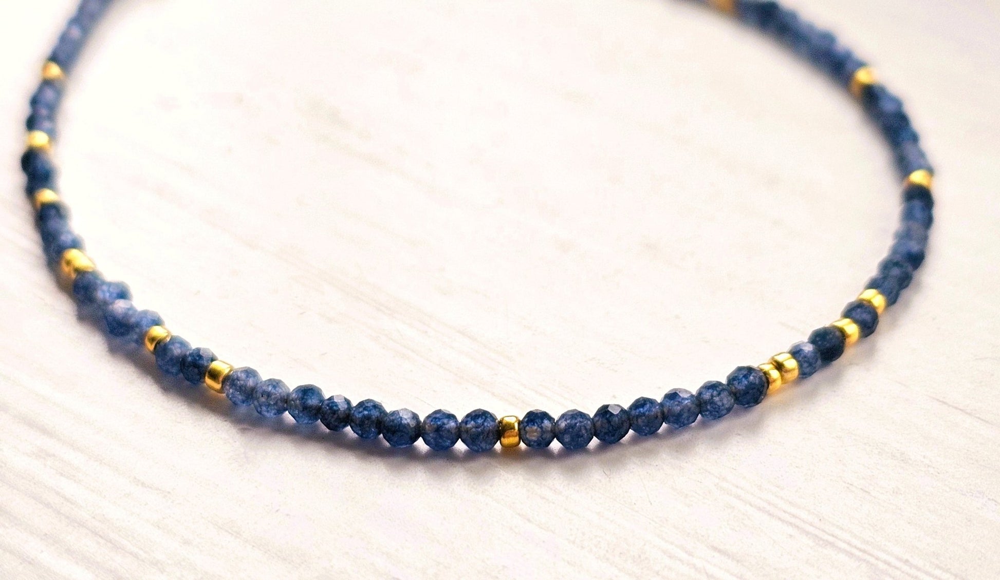 Blue Sapphire beaded dainty bracelet - Believe Jewellery