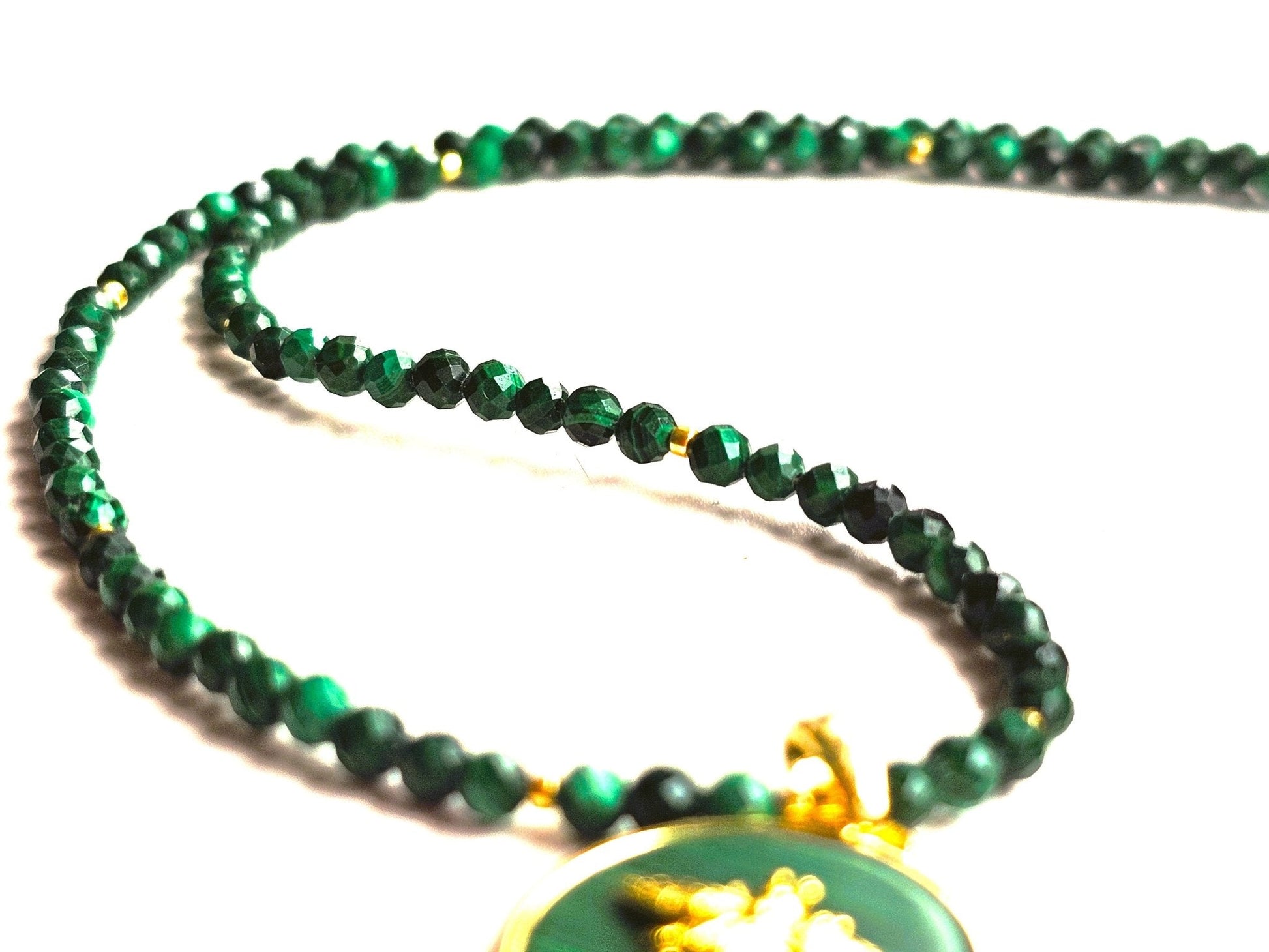 Honey Bee Malachite beaded necklace - Believe Jewellery