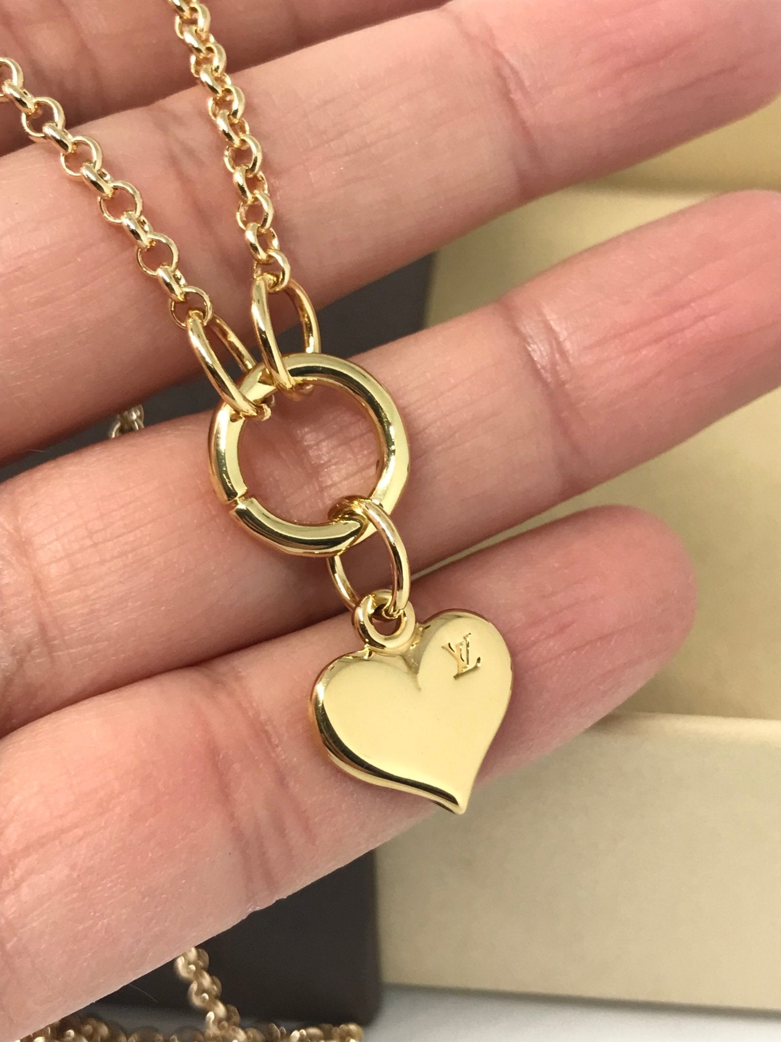 Louis Vuitton heart logo charm repurposed - Believe Jewellery