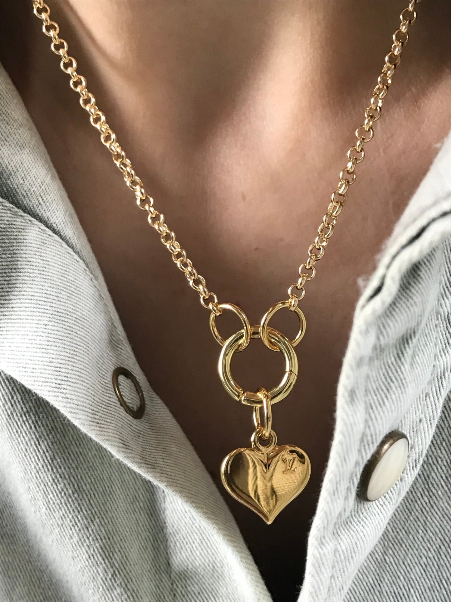 Louis Vuitton heart logo charm repurposed - Believe Jewellery