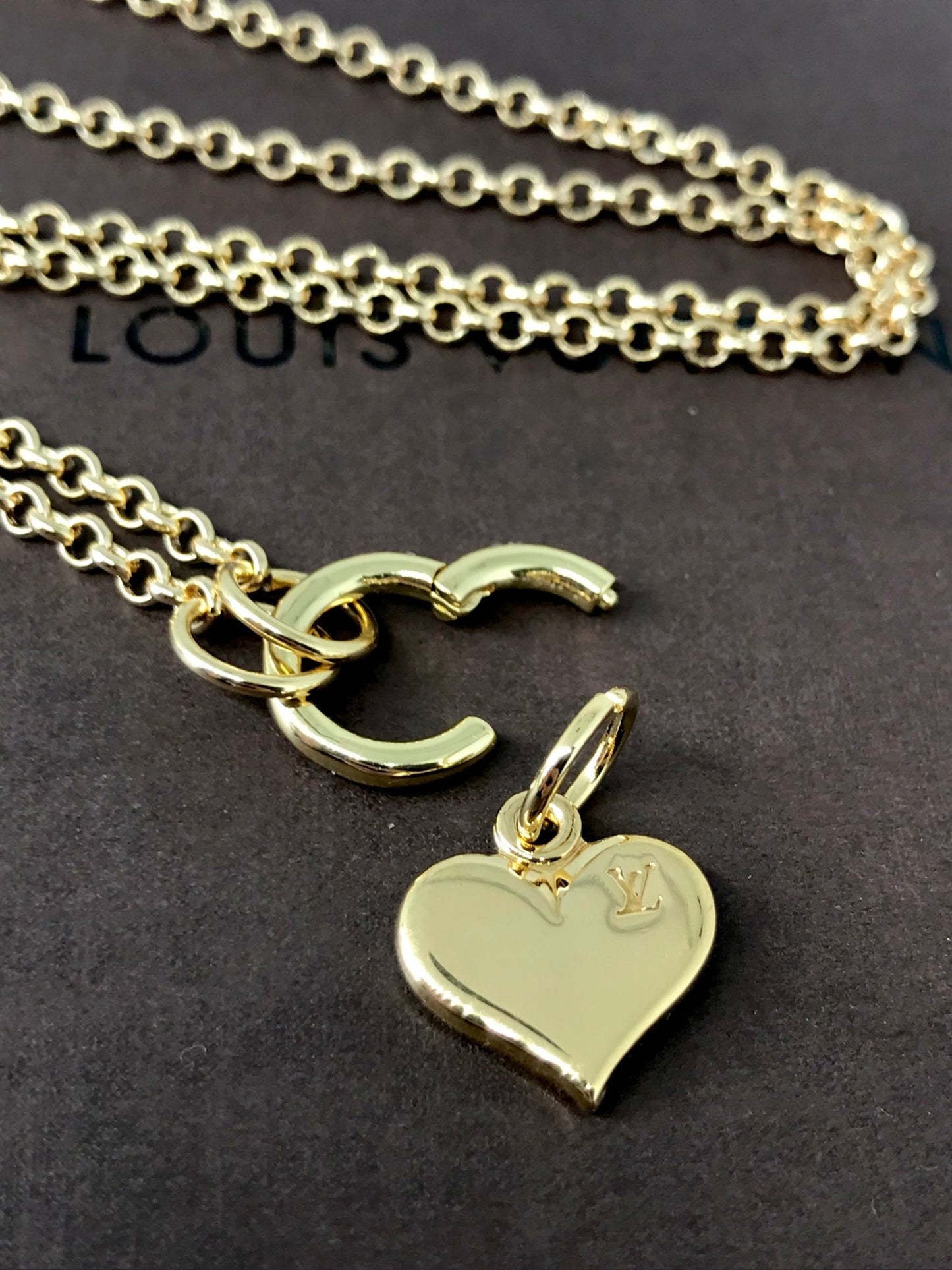 Louis Vuitton heart logo charm repurposed - Believe Jewellery