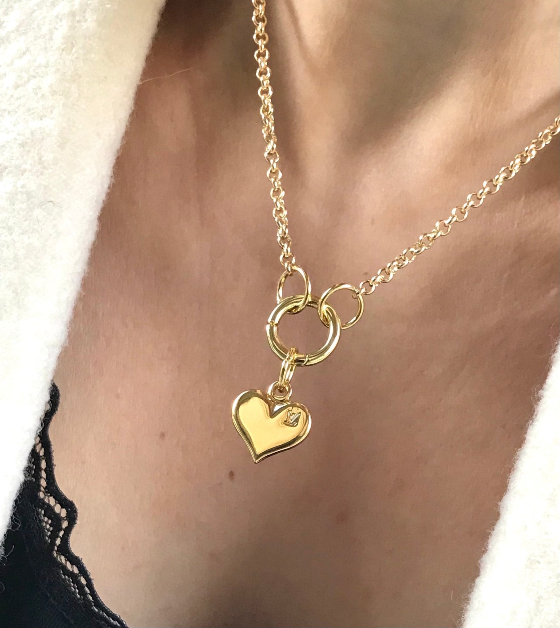 Louis Vuitton heart logo charm repurposed - Believe Jewellery