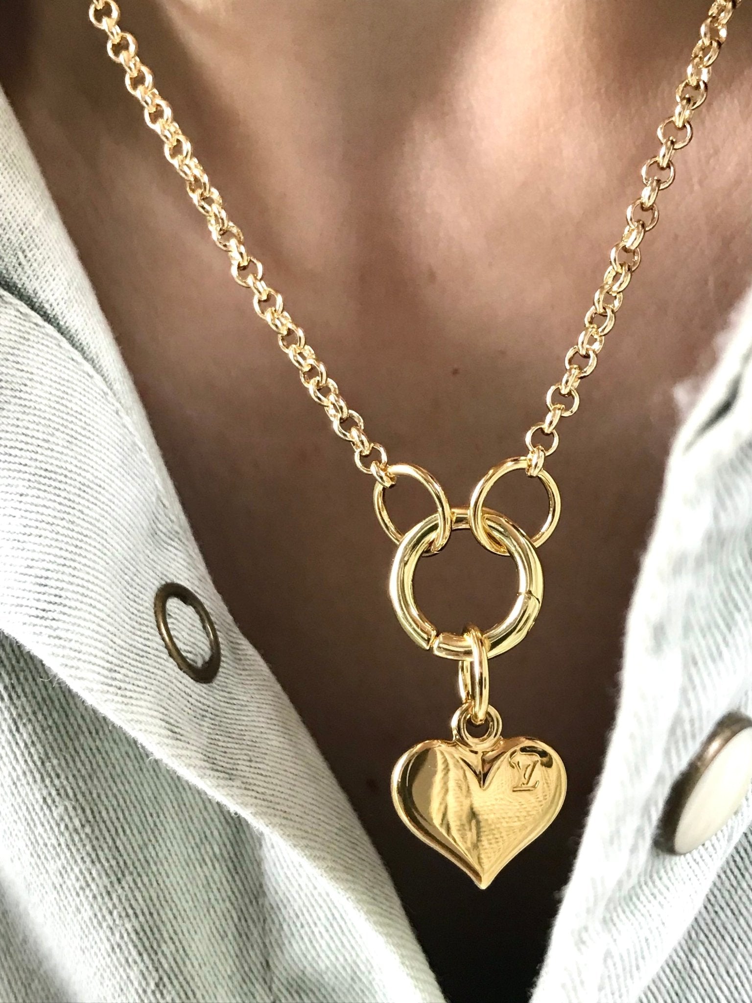 Louis Vuitton heart logo charm repurposed - Believe Jewellery